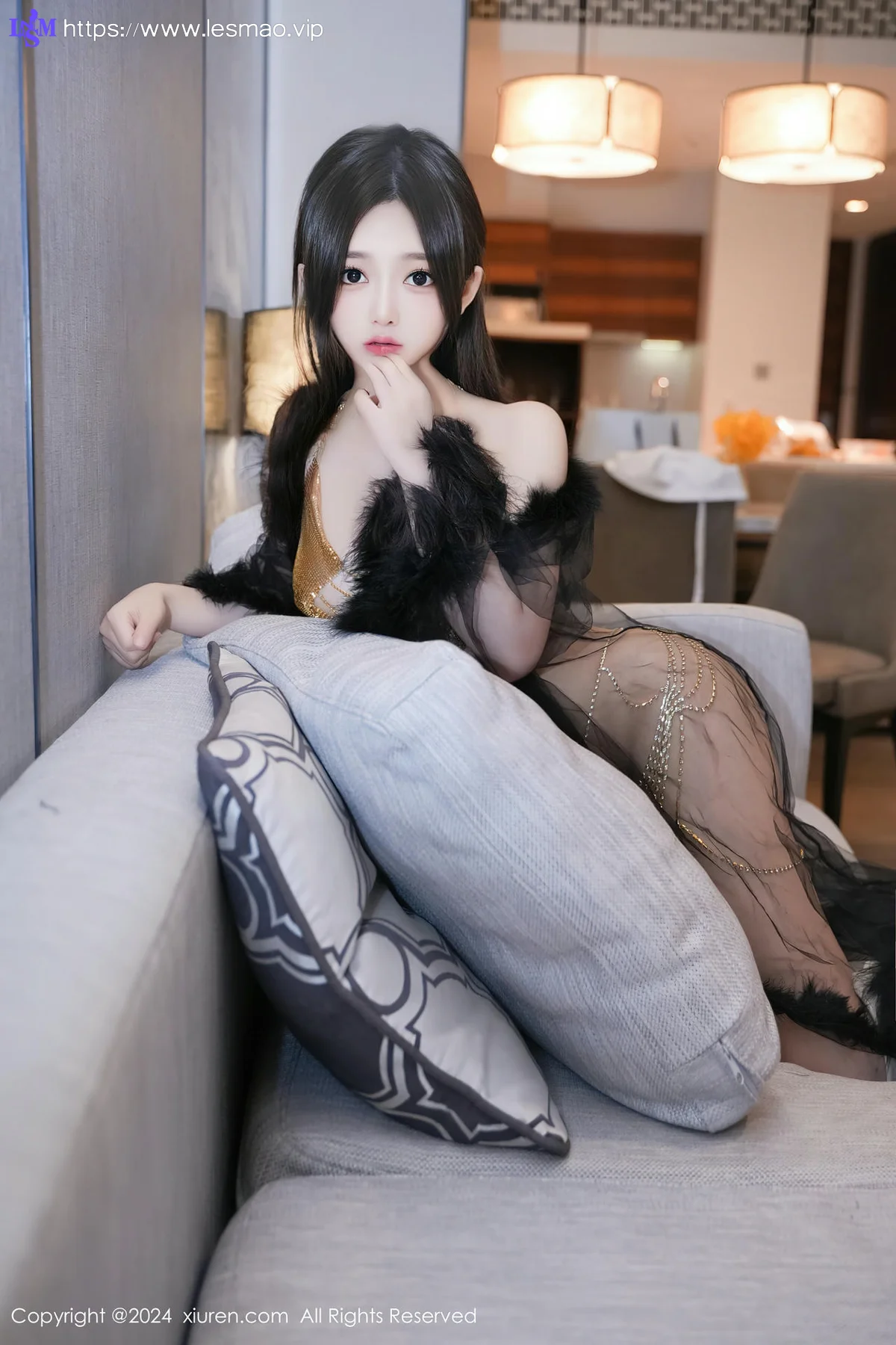XiuRen 秀人 No.8686 奶茶味的包子 黑色薄纱性感写真 - 53