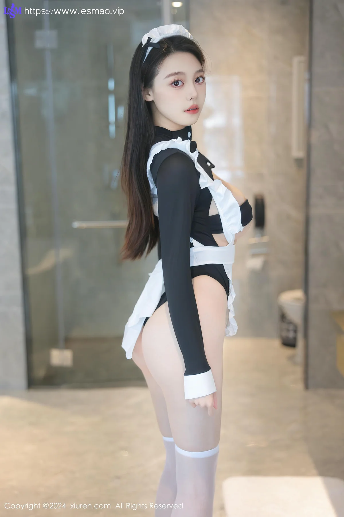 XiuRen 秀人 No.8706 清妙 黑白色女仆服饰性感写真1 - 16