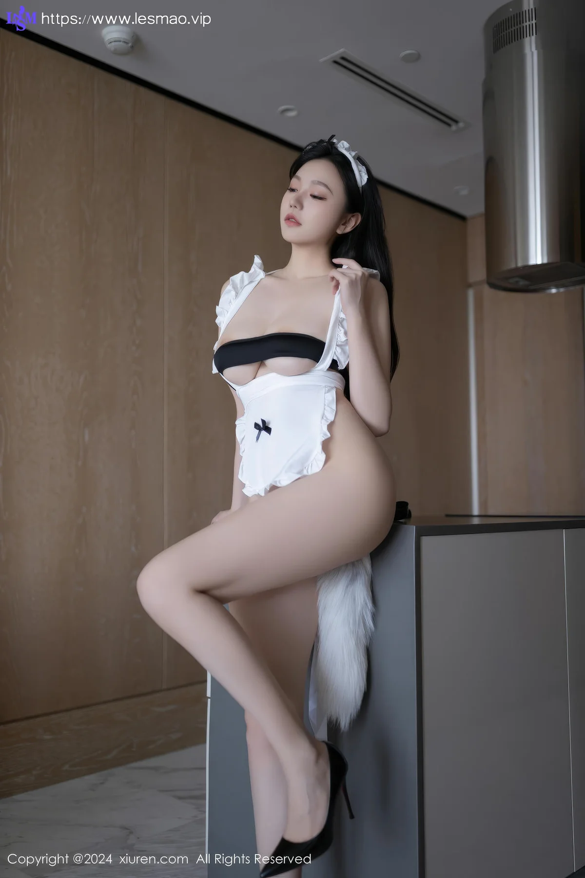 XiuRen 秀人 No.8720 安然anran 黑色女仆服饰迪拜旅拍11 - 57