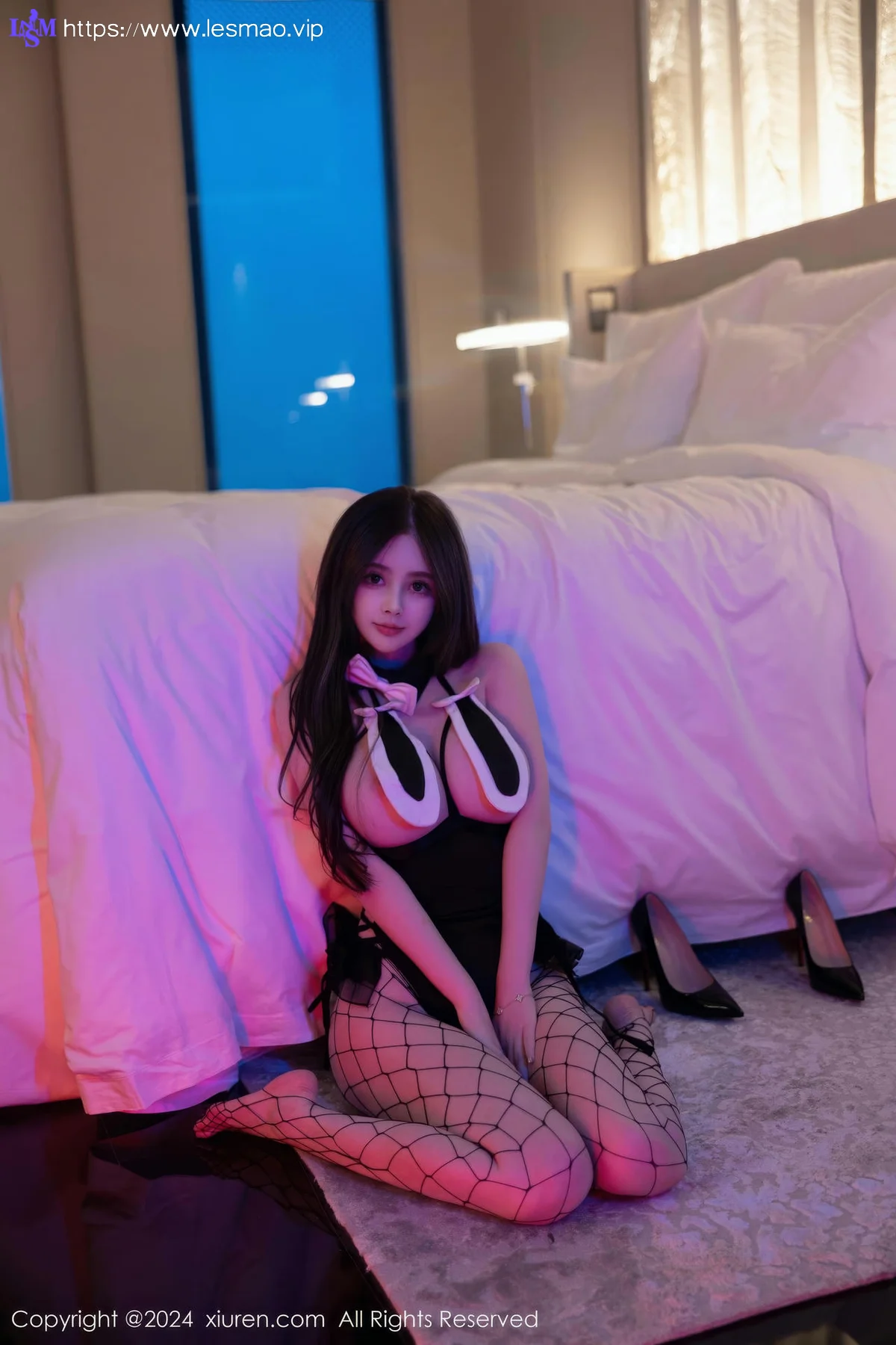 XiuRen 秀人 No.8736 奶喵喵 黑色网格服饰首套写真22 - 53