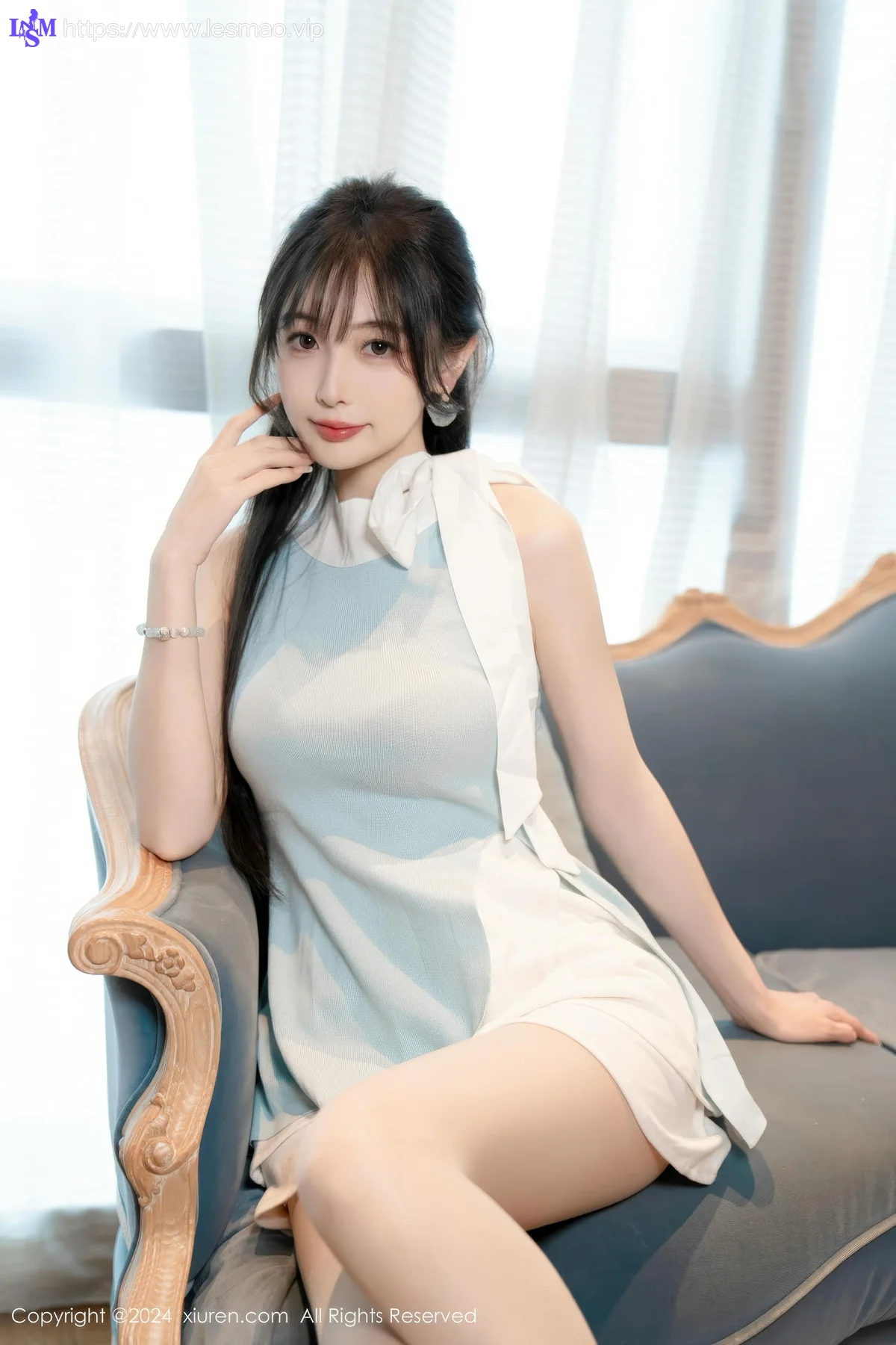 XiuRen 秀人 No.8761 林星阑 蓝白色连衣短裙性感写真1 - 23