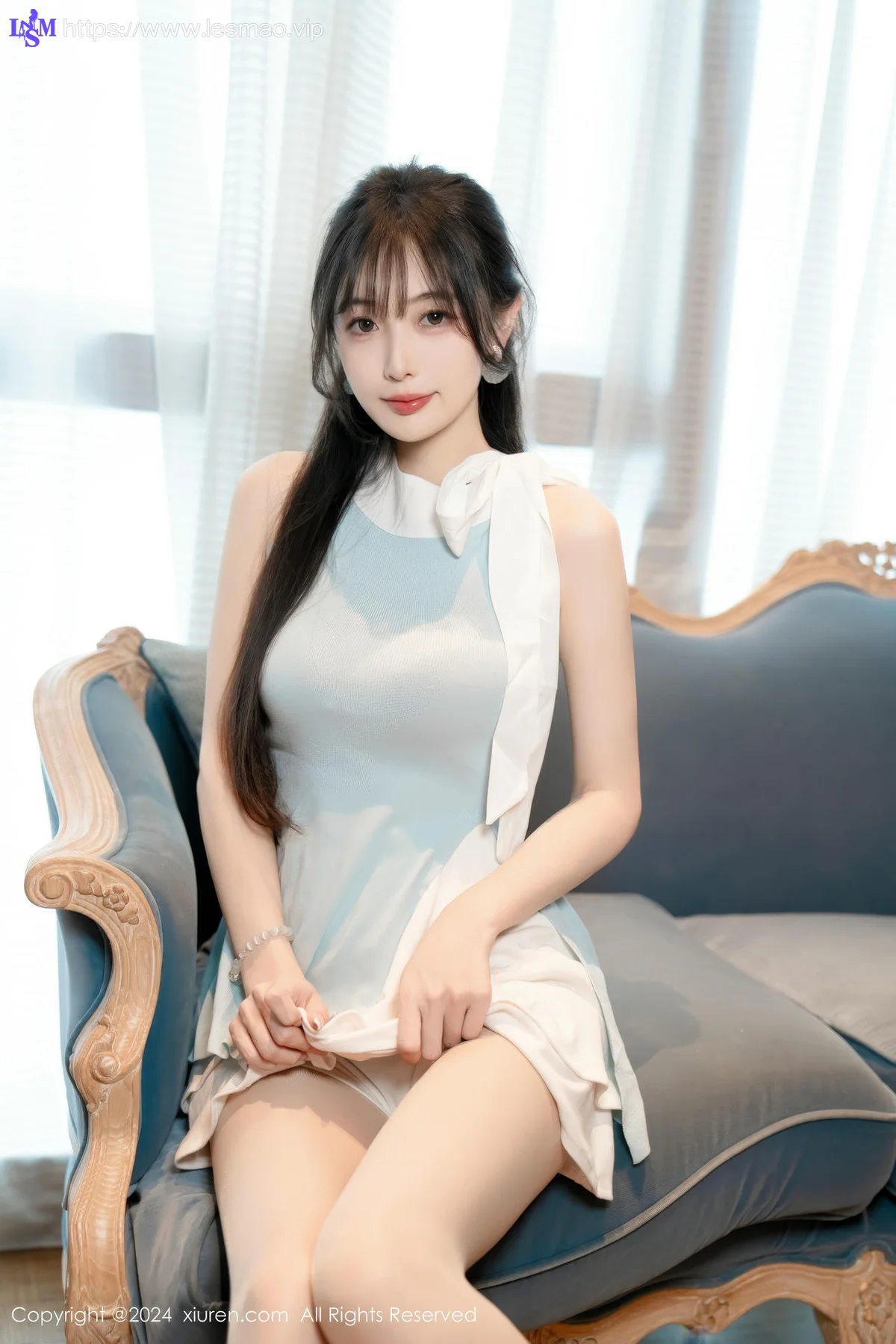XiuRen 秀人 No.8761 林星阑 蓝白色连衣短裙性感写真1 - 25