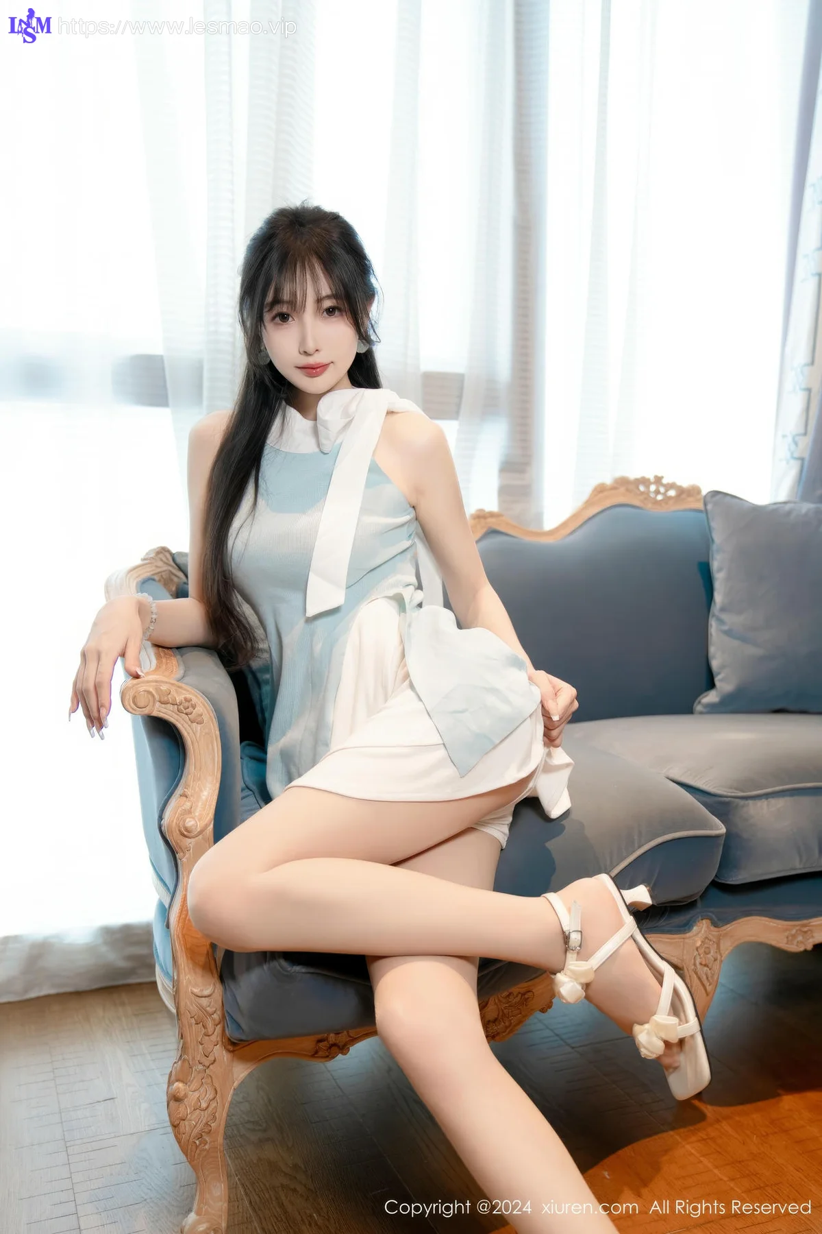 XiuRen 秀人 No.8761 林星阑 蓝白色连衣短裙性感写真1 - 29