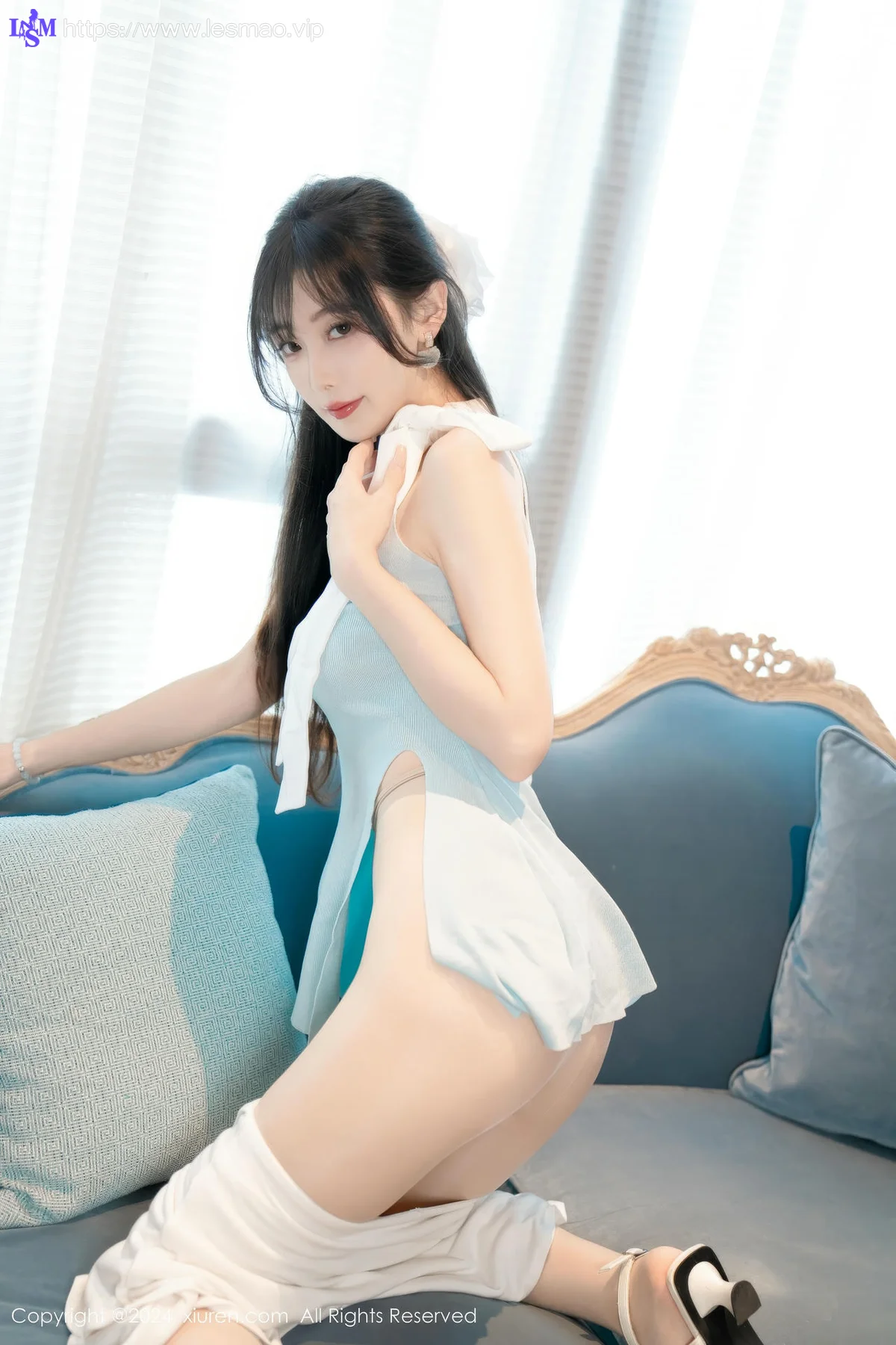 XiuRen 秀人 No.8761 林星阑 蓝白色连衣短裙性感写真1 - 37