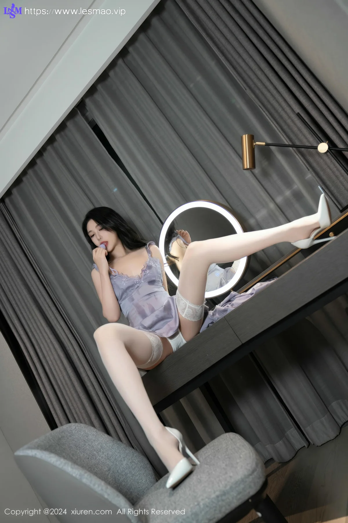 XiuRen 秀人 No.8765 利世 灰色吊带连衣短裙性感写真3 - 25