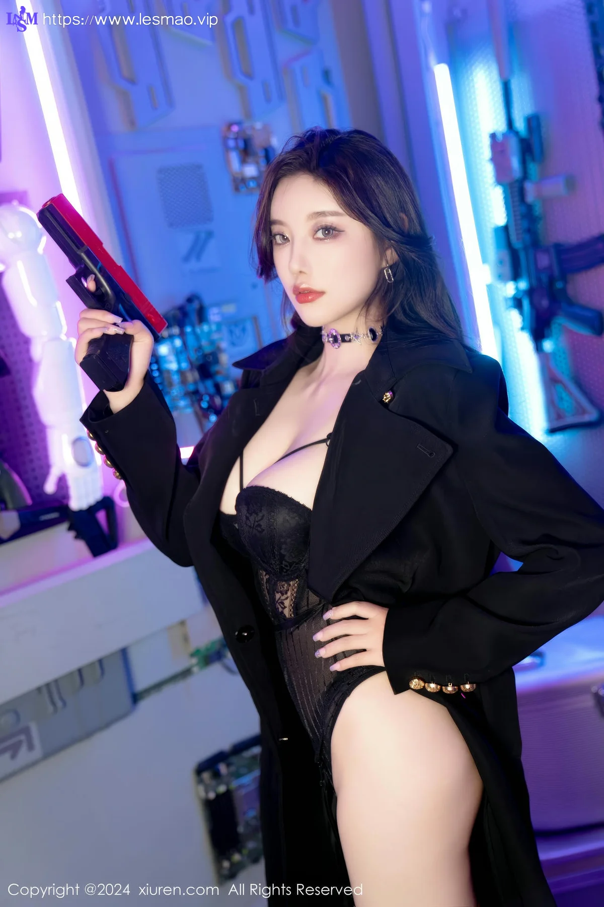XiuRen 秀人 No.8776 杨晨晨Yome 黑色网纱蕾丝性感写真11 - 15