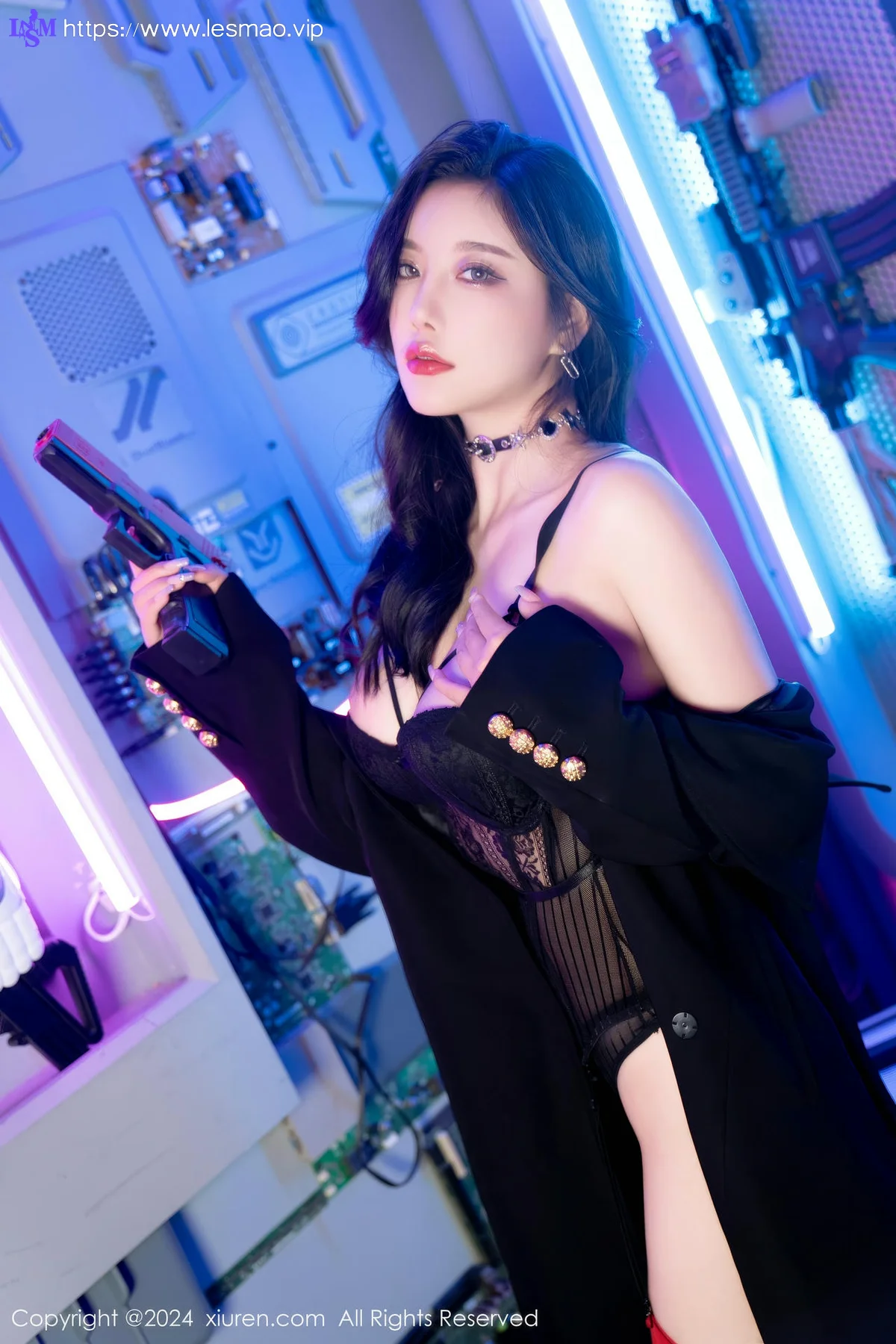 XiuRen 秀人 No.8776 杨晨晨Yome 黑色网纱蕾丝性感写真11 - 37