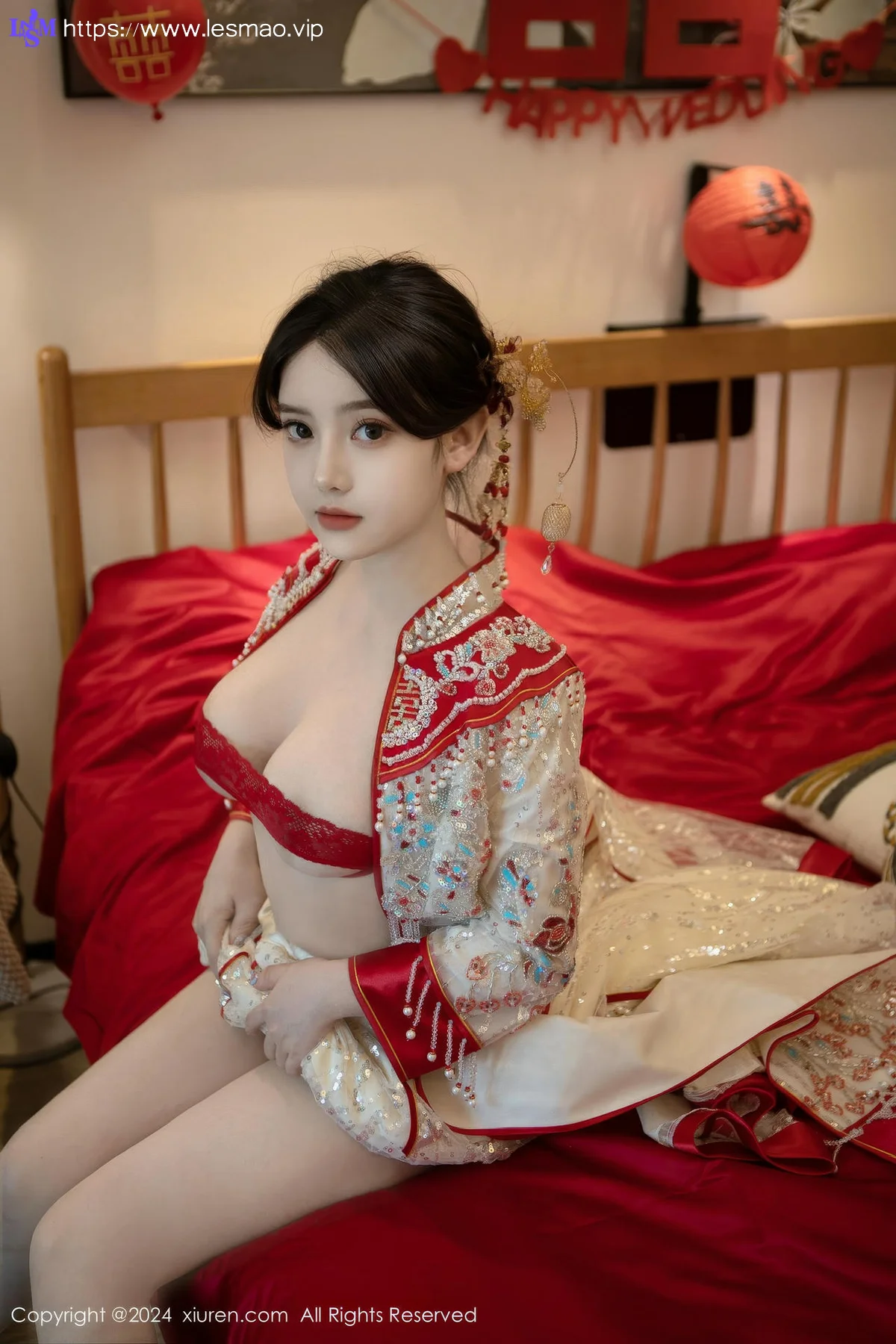 XiuRen 秀人 No.8780 豆瓣酱 闹新娘主题拍摄性感写真111 - 77