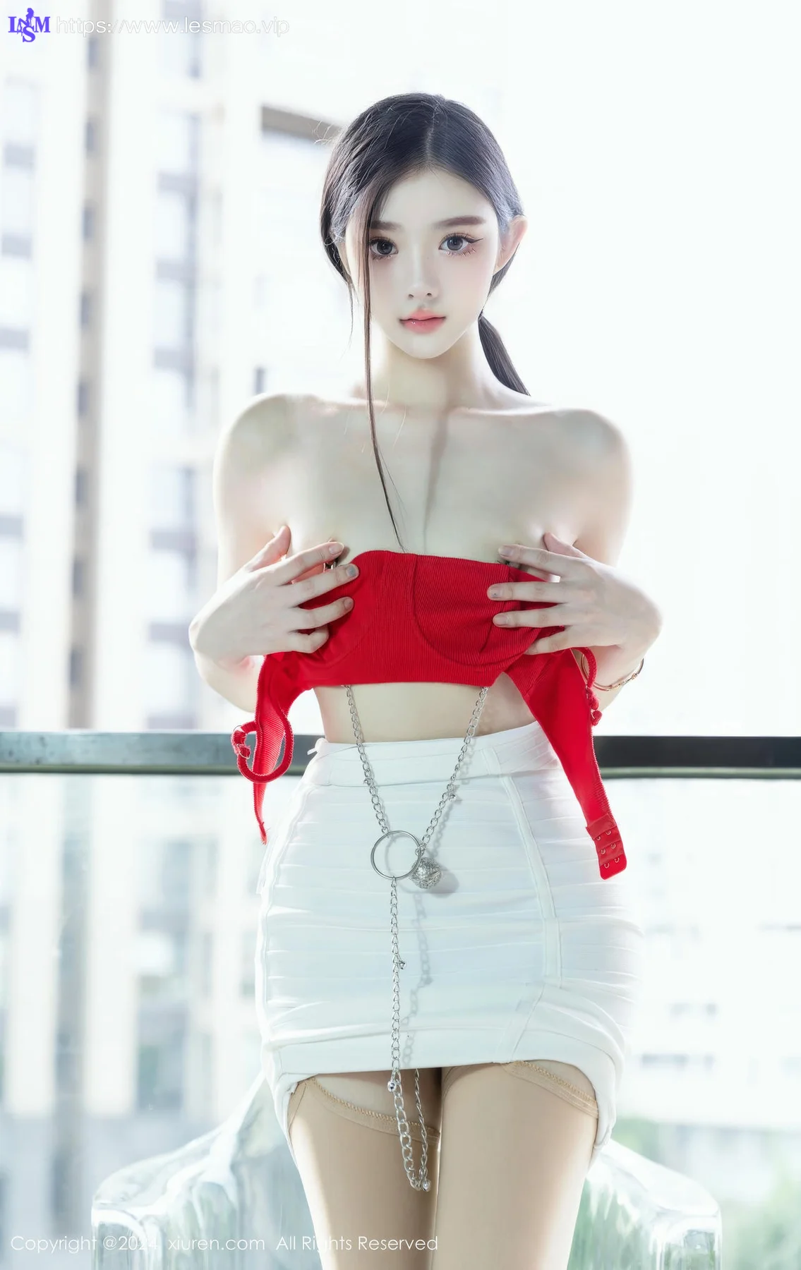 XiuRen 秀人 No.8794 龙雪儿 红色情内衣性感写真111 - 45