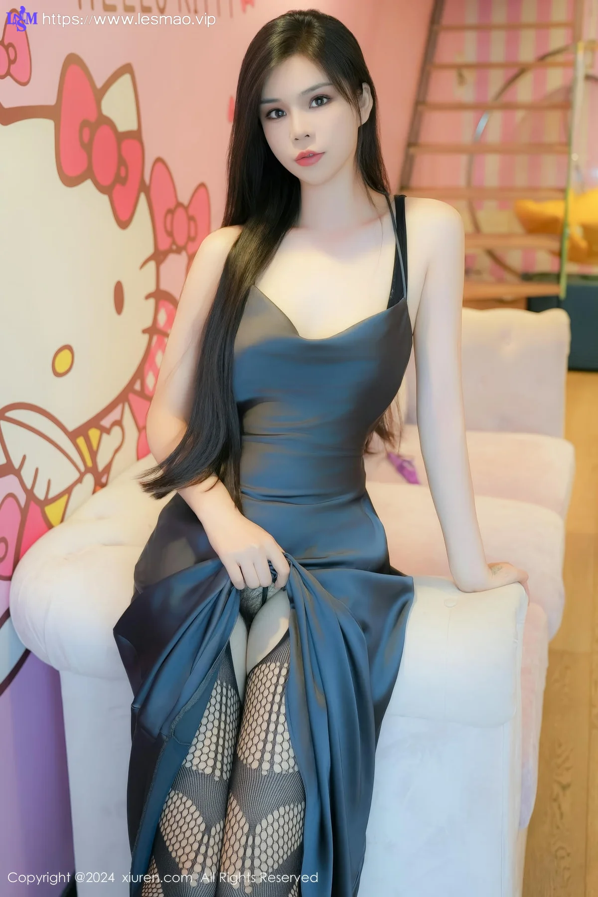 XiuRen 秀人 No.8795 雪糕CiCi 紫色长裙性感写真 - 12
