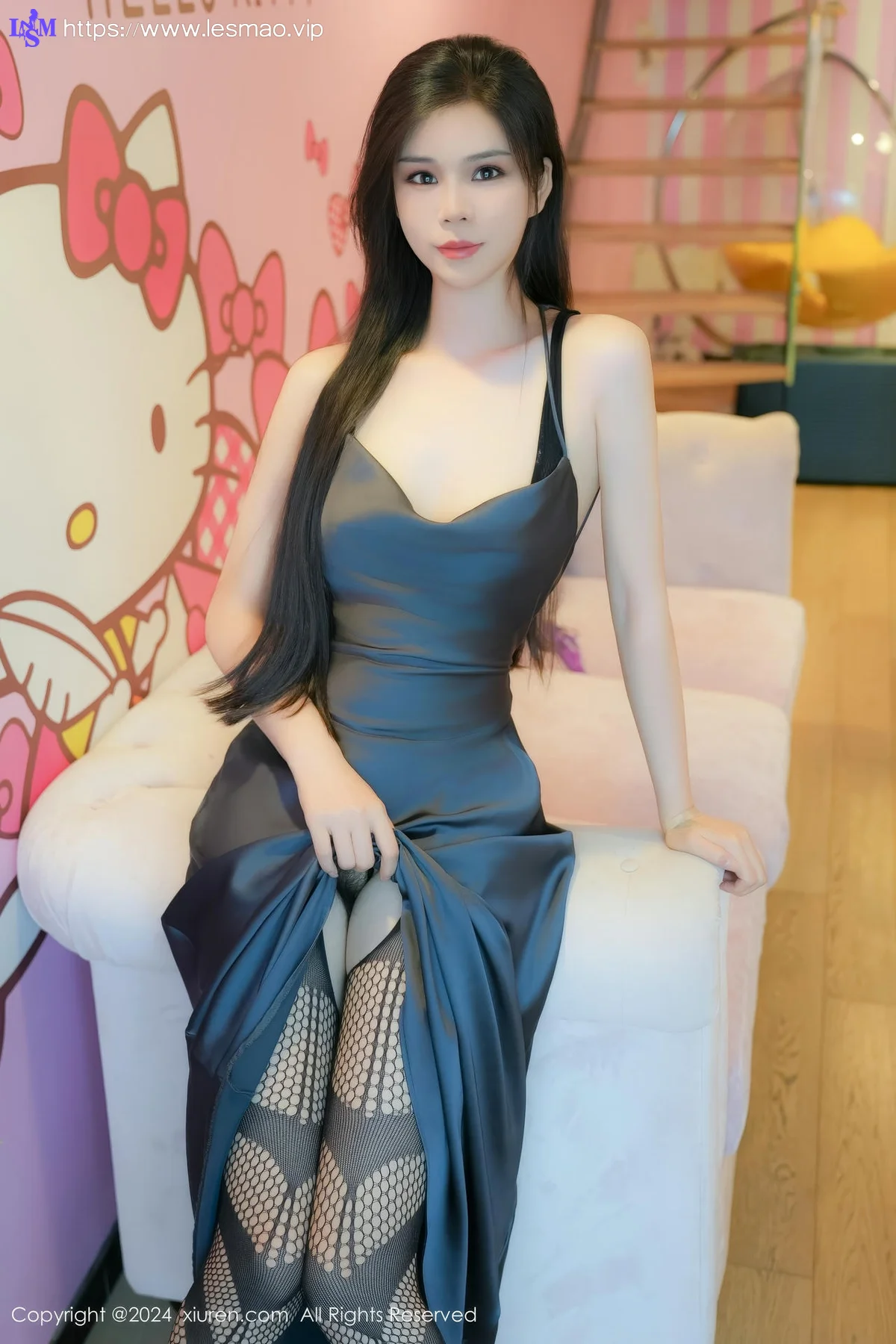 XiuRen 秀人 No.8795 雪糕CiCi 紫色长裙性感写真 - 13