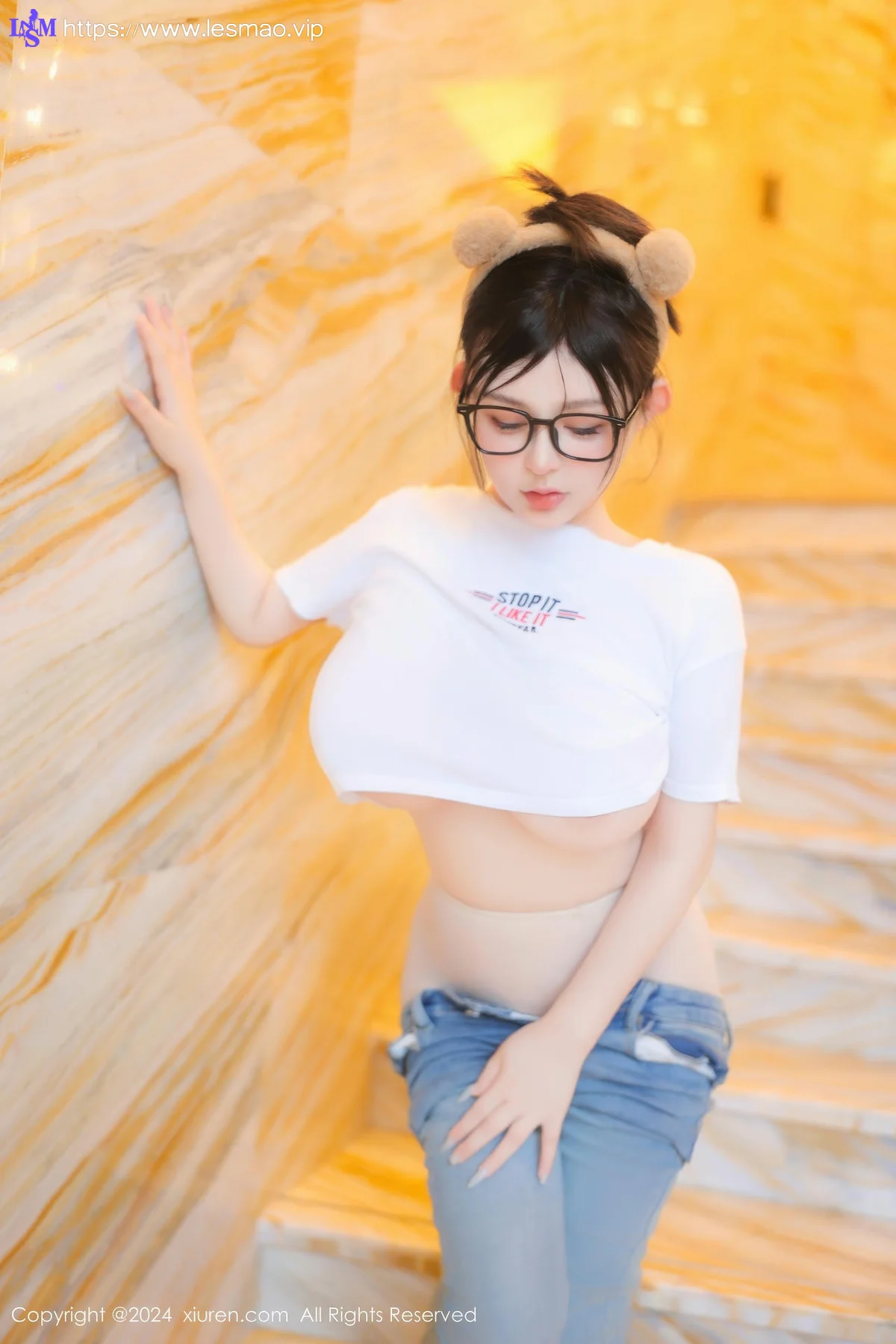 XiuRen 秀人 No.8809 娜娜子yy 首套写真白色T恤 - 26
