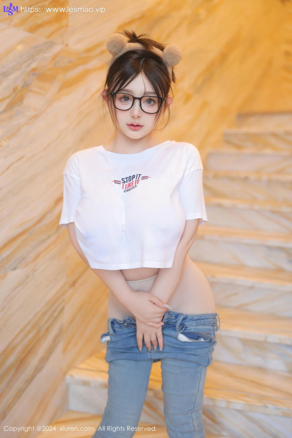 XiuRen 秀人 No.8809 娜娜子yy 首套写真白色T恤 - 28