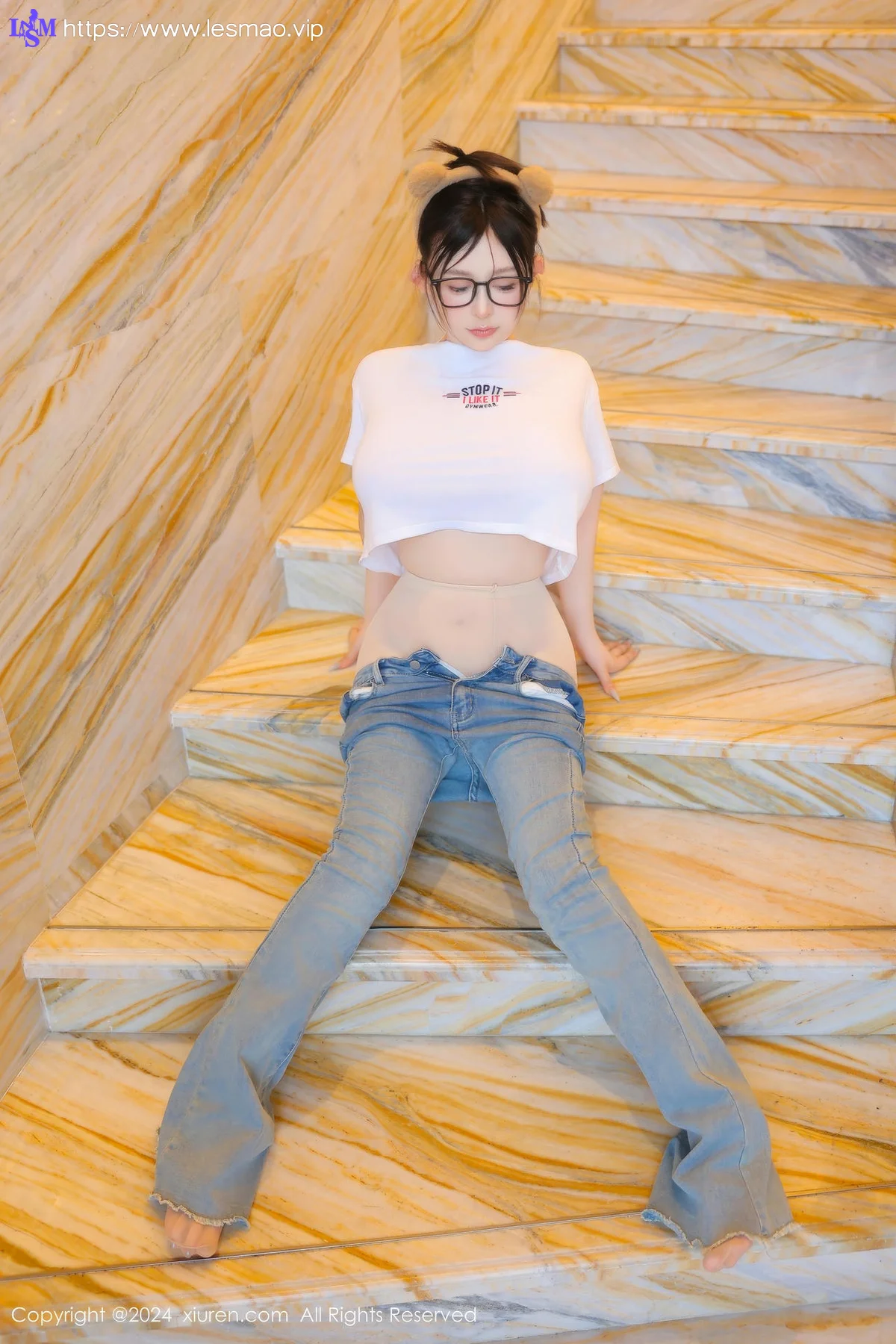XiuRen 秀人 No.8809 娜娜子yy 首套写真白色T恤 - 29