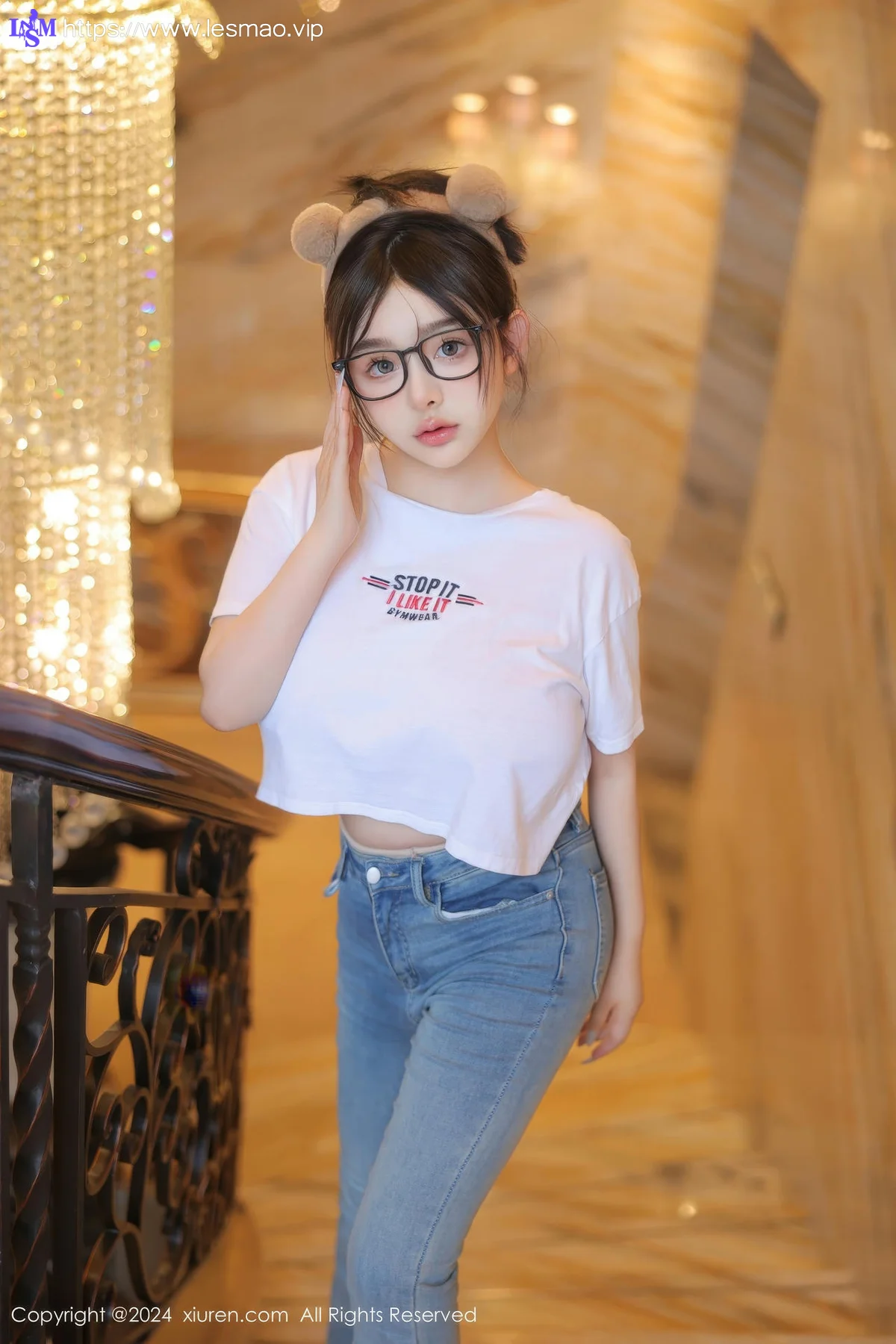 XiuRen 秀人 No.8809 娜娜子yy 首套写真白色T恤 - 80