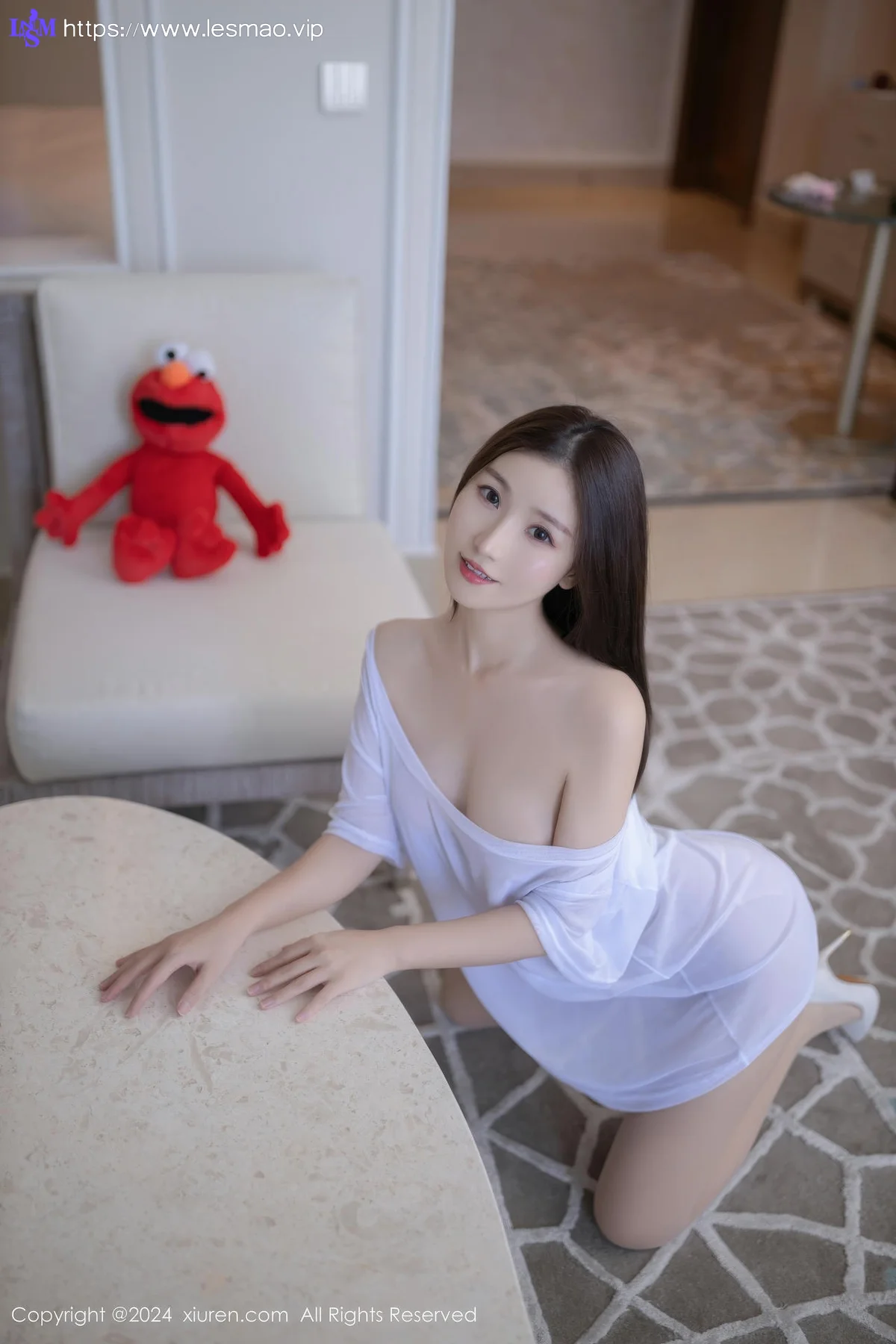 XiuRen 秀人 No.8834 杏子Yada 白色轻透连衣短裙性感写真3 - 12