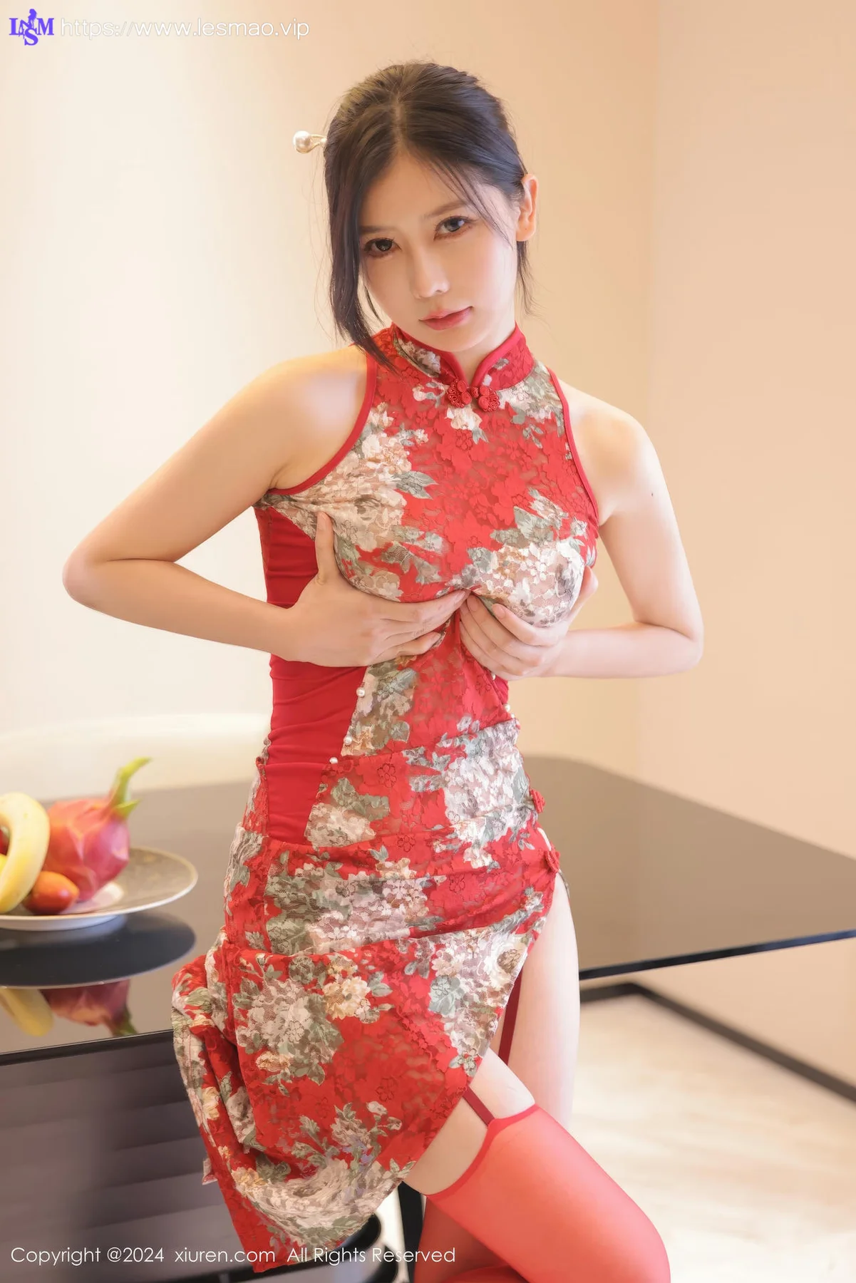 XiuRen 秀人 No.8871 尹甜甜 红色旗袍性感写真22 - 13