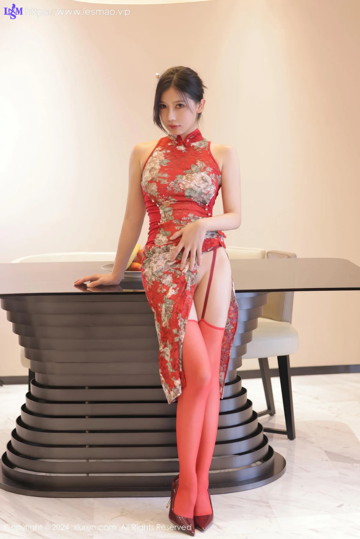 XiuRen 秀人 No.8871 尹甜甜 红色旗袍性感写真22 - 86