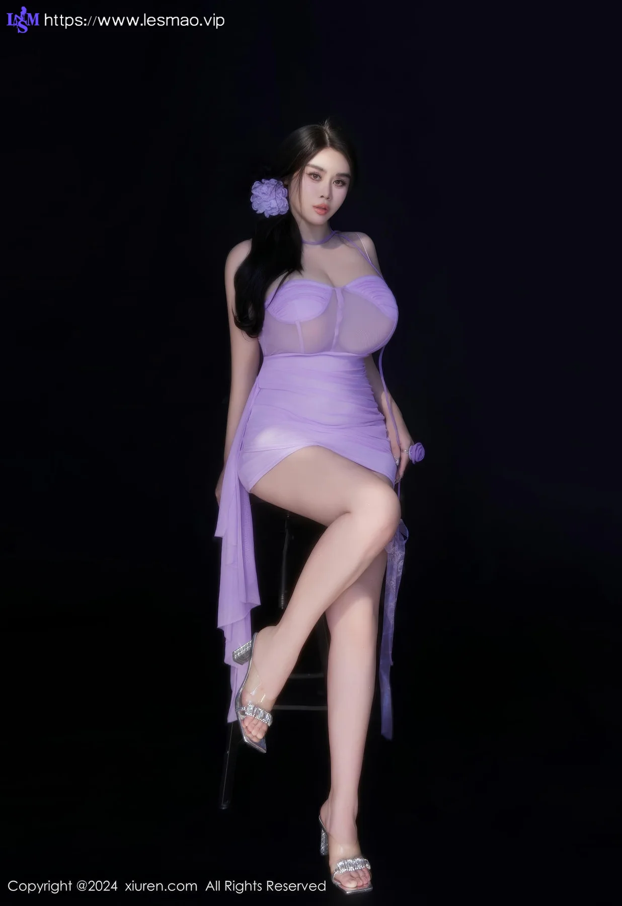XiuRen 秀人 No.8878 戴渃欣 紫色连衣短裙性感写真 - 20