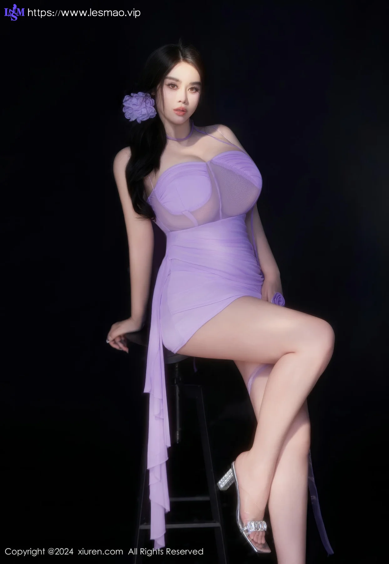 XiuRen 秀人 No.8878 戴渃欣 紫色连衣短裙性感写真 - 21