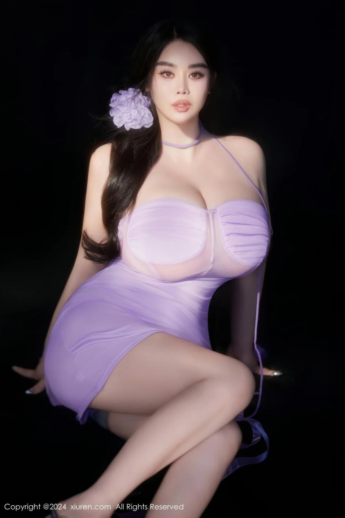 XiuRen 秀人 No.8878 戴渃欣 紫色连衣短裙性感写真 - 23