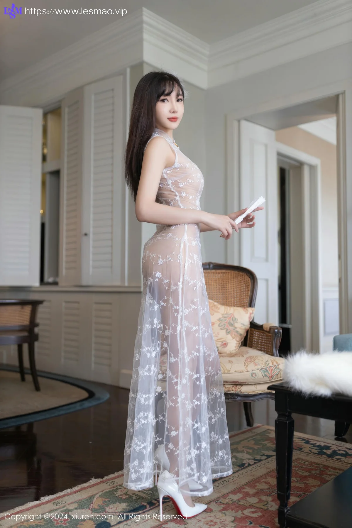XiuRen 秀人 No.8880 陆萱萱 白色透视旗袍性感写真11 - 14