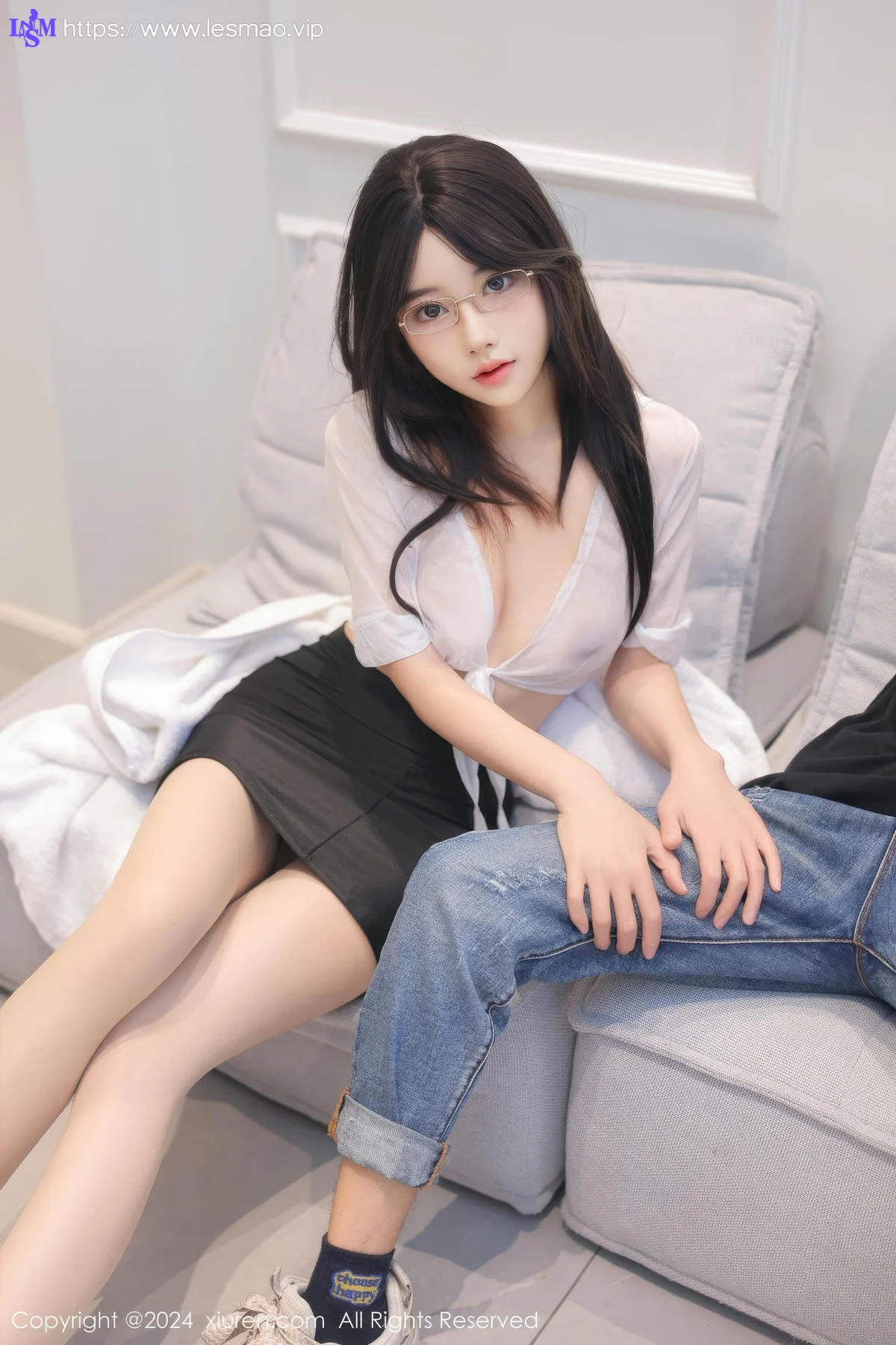 XiuRen 秀人 No.8885 桃妖夭 白色轻透上衣性感写真11 - 14
