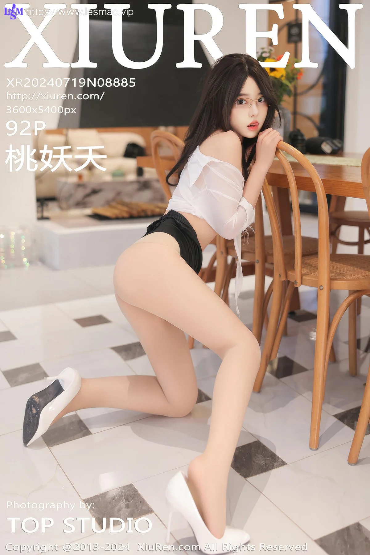XiuRen 秀人 No.8885 桃妖夭 白色轻透上衣性感写真11 - 93