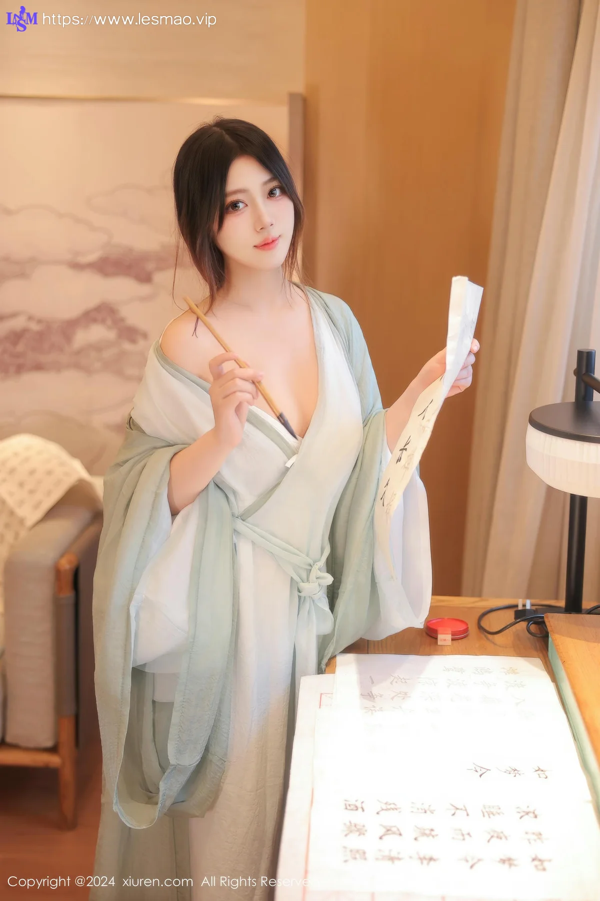 XiuRen 秀人 No.8937 蛋蛋宝 绿色古装服饰性感写真1 - 12