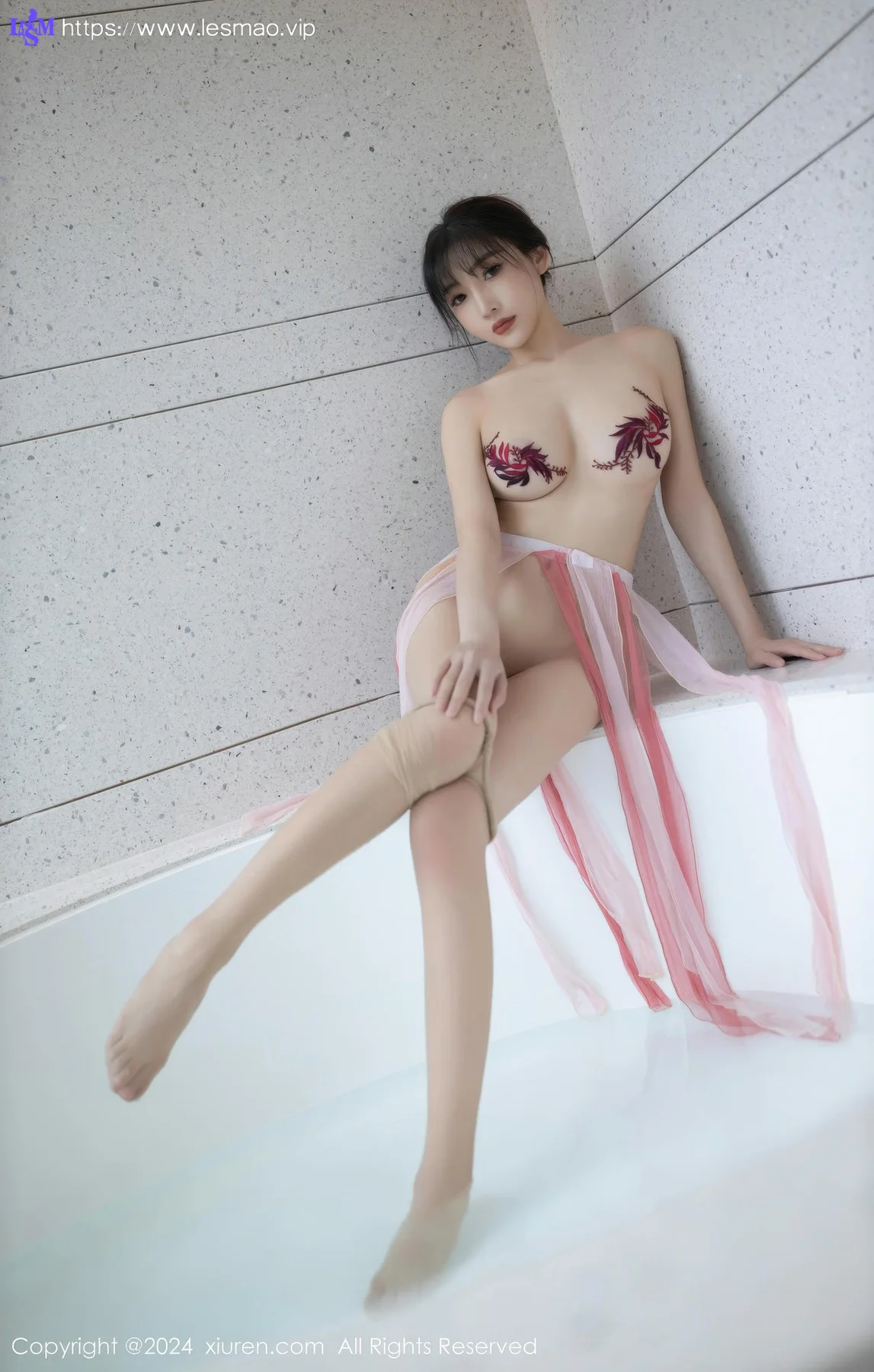 XiuRen 秀人 No.8954 陆萱萱 粉色薄纱裙性感写真 - 63