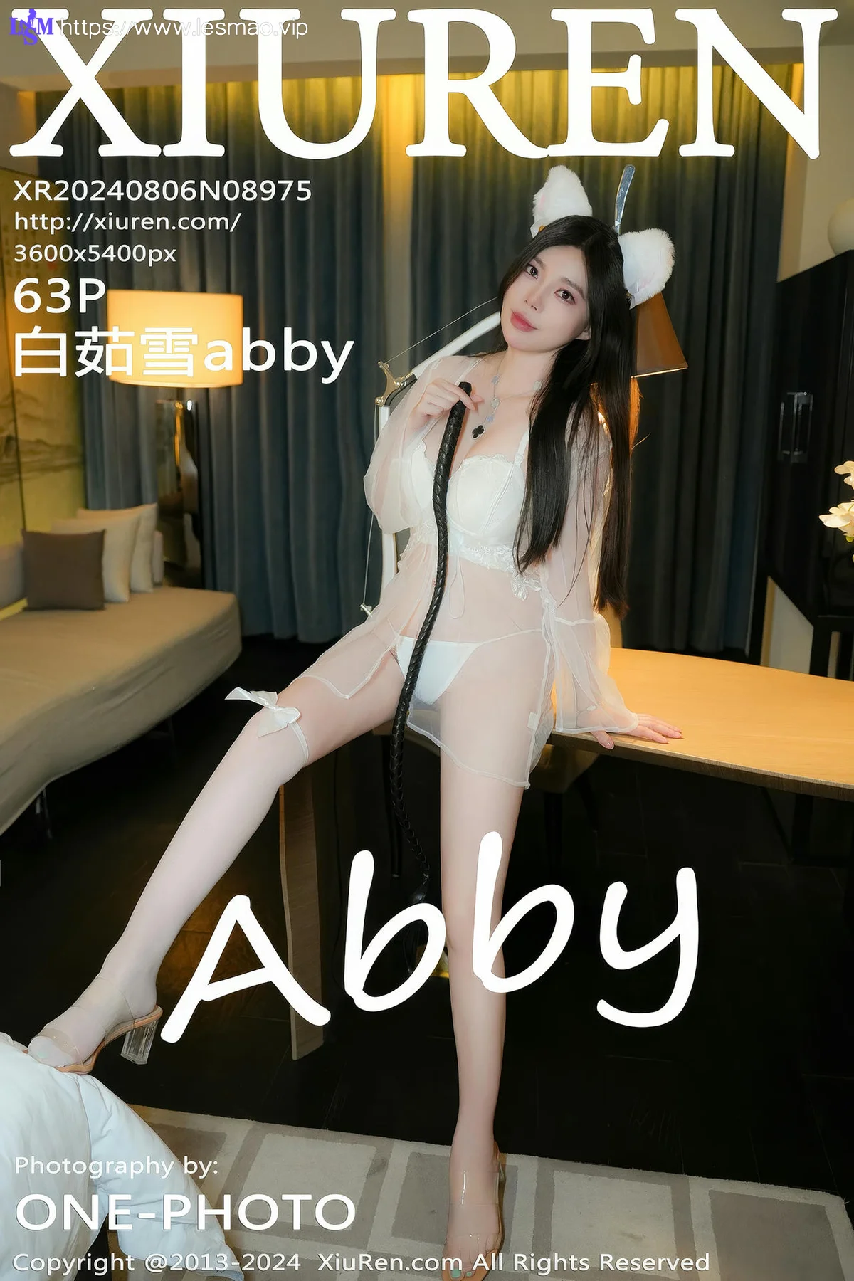 XiuRen 秀人 No.8975 白茹雪abby 白色情趣猫耳朵性感写真1 - 64