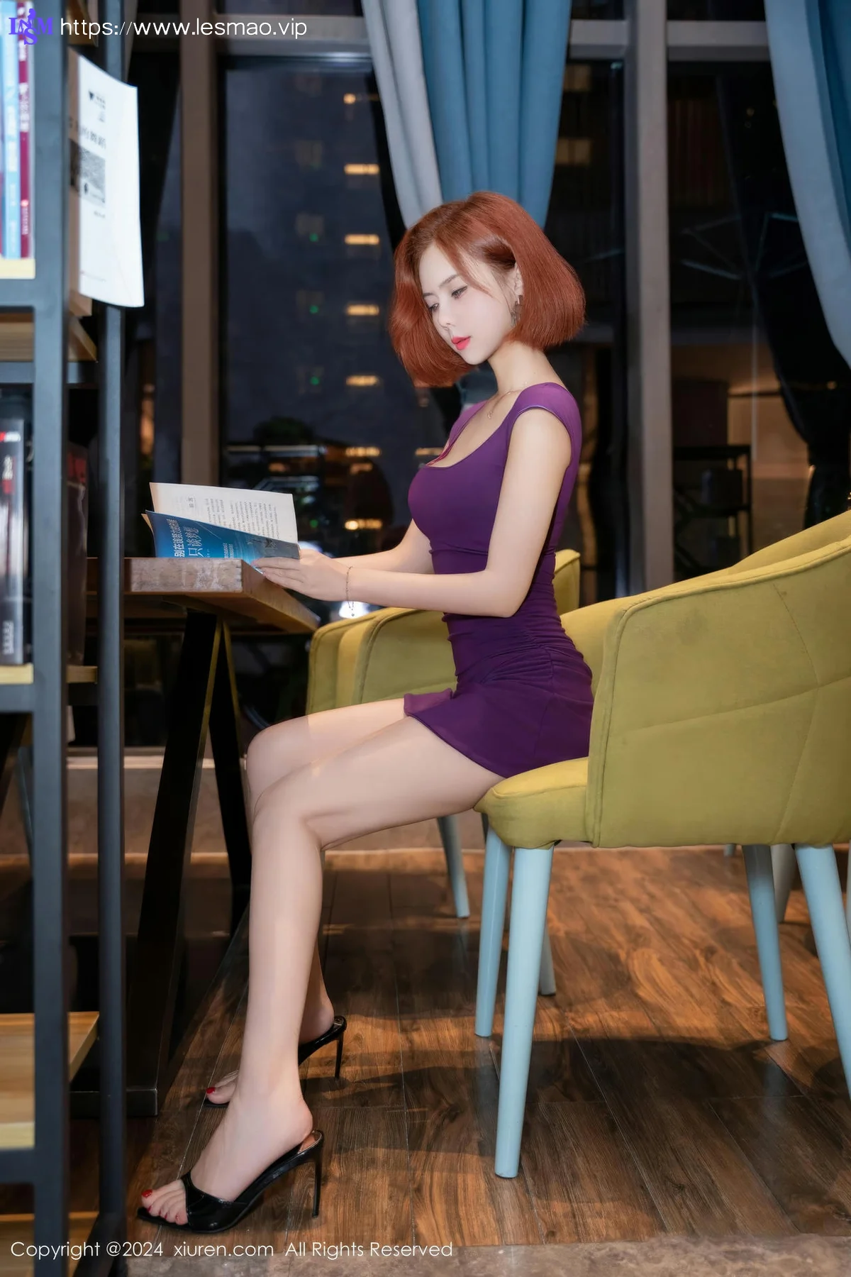 XiuRen 秀人 No.8978 白芷yy 紫色连衣短裙性感写真3 - 12