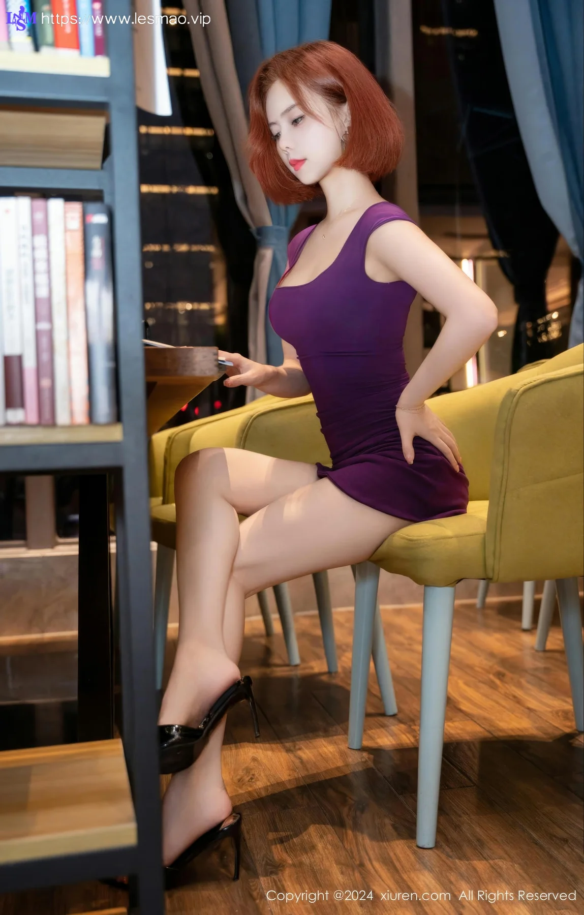 XiuRen 秀人 No.8978 白芷yy 紫色连衣短裙性感写真3 - 17