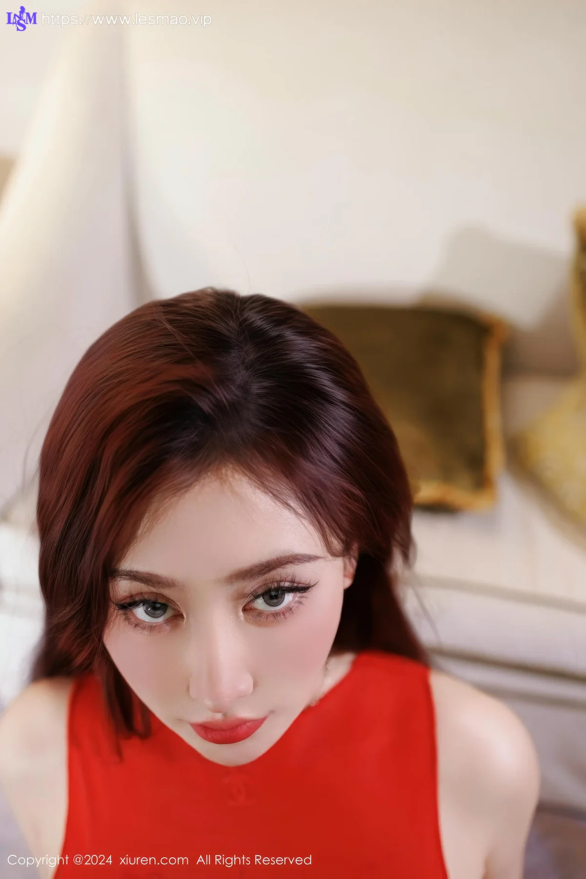 XiuRen 秀人 No.9001 蕾蕾醒了没 红色连衣裙性感写真33 - 21