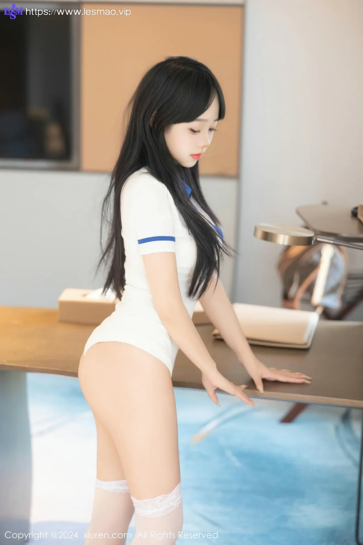 XiuRen 秀人 No.9056 黎秋秋 白色情趣学妹性感写真 - 35