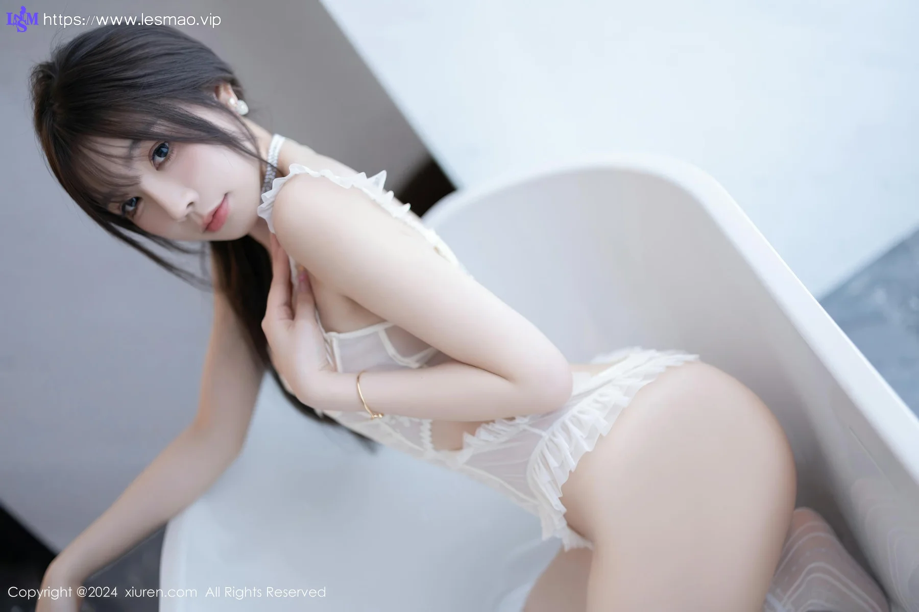 XiuRen 秀人 No.9101 徐莉芝Booty 白色连衣短裙性感写真1 - 57