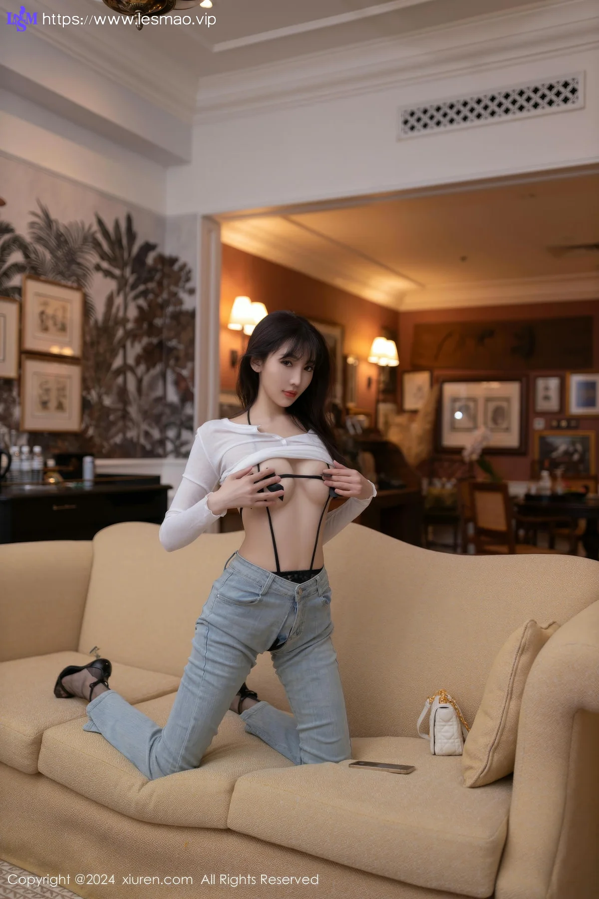 XiuRen 秀人 No.9118 陆萱萱 蓝色牛仔裤性感写真11 - 12