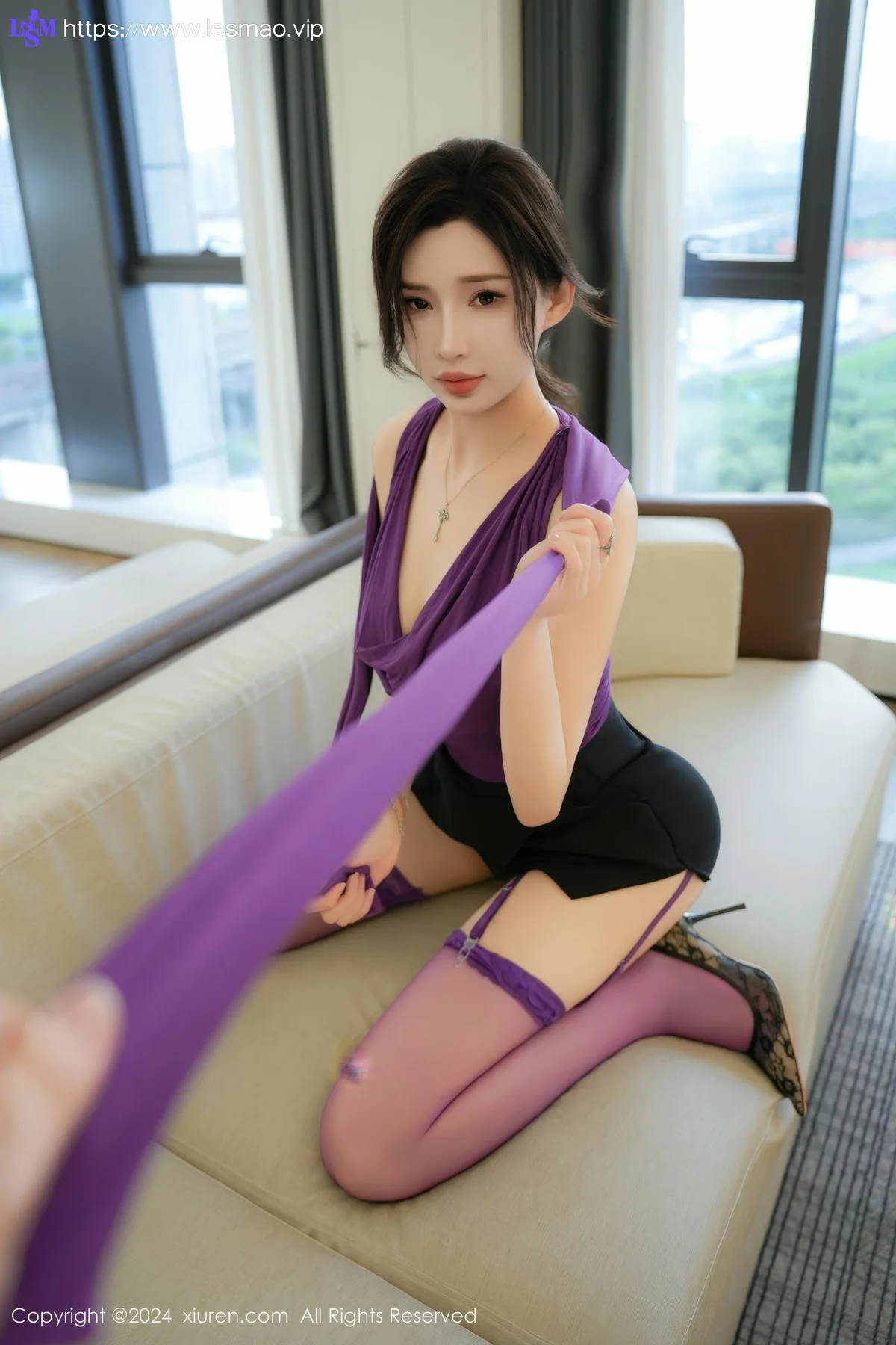 XiuRen 秀人 No.9120 Carol周妍希X 紫色情趣内衣性感写真 - 22