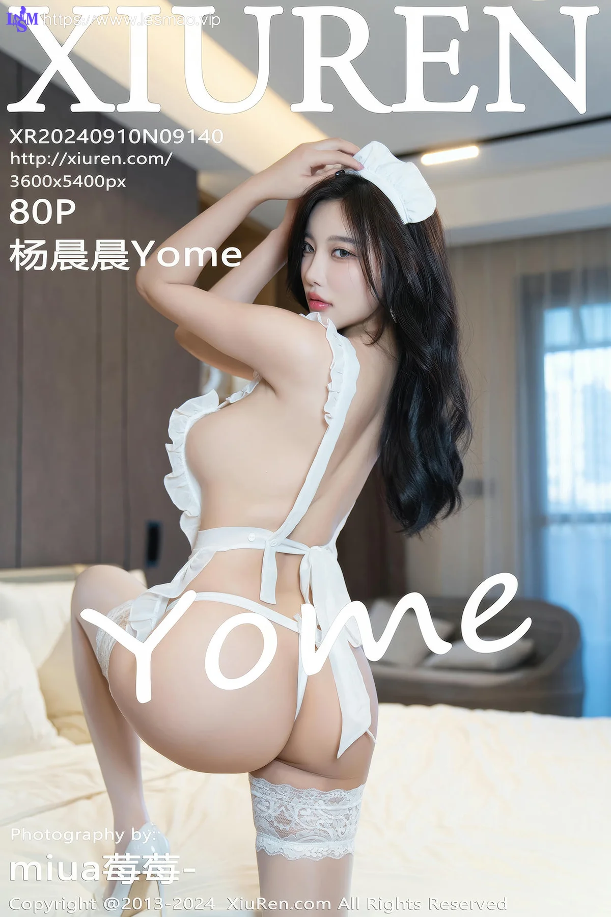 XiuRen 秀人 No.9140 杨晨晨Yome 白色情趣女仆服性感写真2 - 81