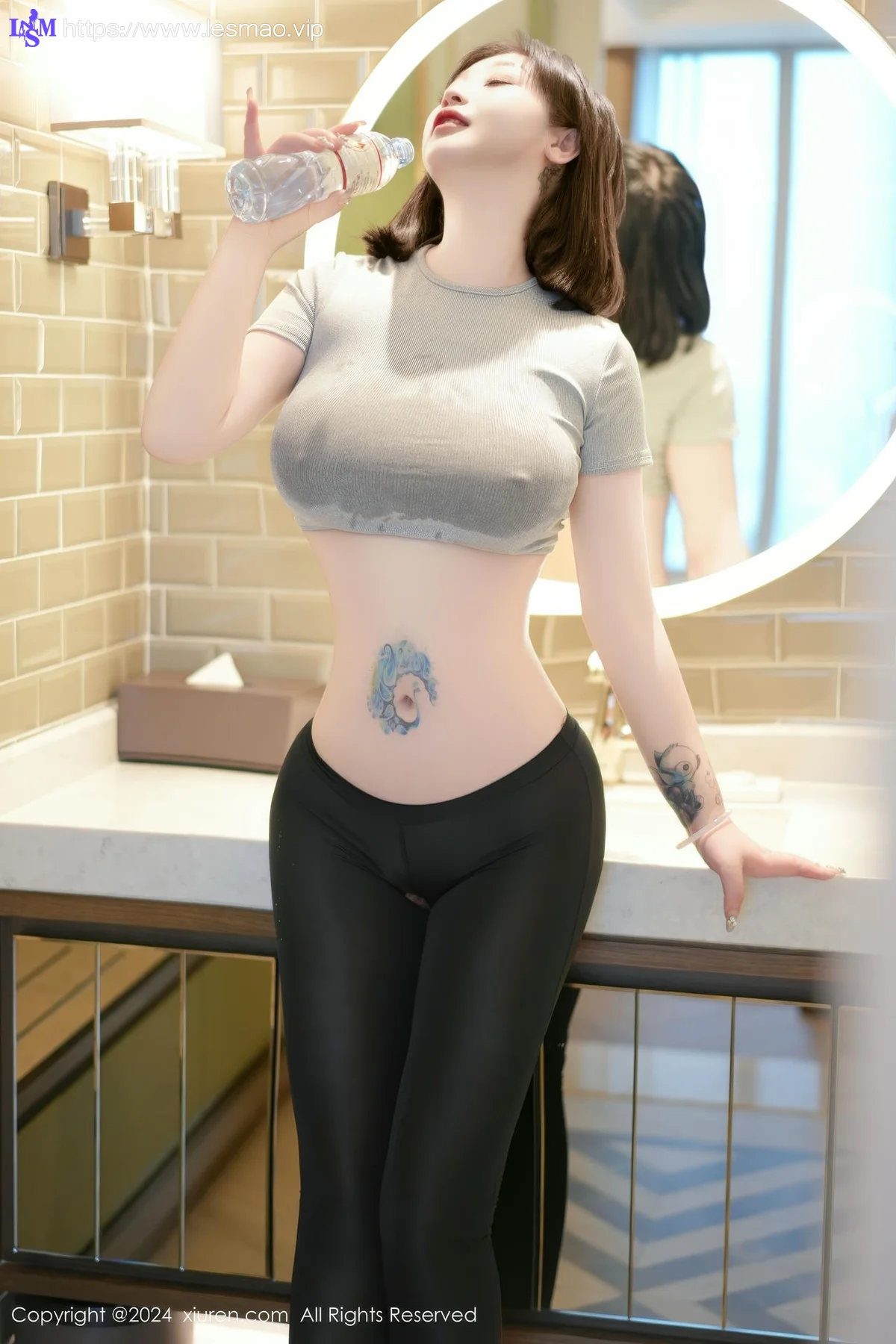 XiuRen 秀人 No.9153 妲己_Toxic 灰色T恤性感写真3 - 35