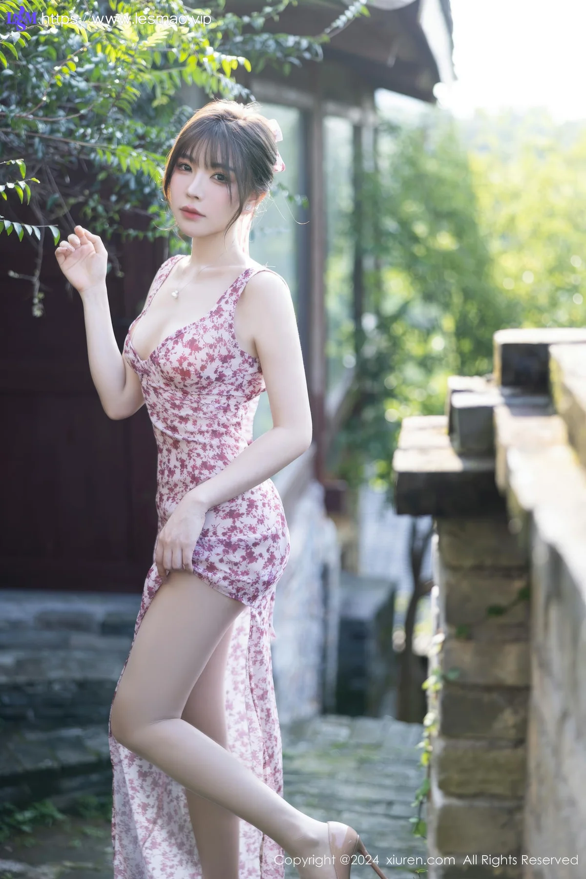 XiuRen 秀人 No.9195 徐莉芝Booty 性感碎花连衣裙 - 17