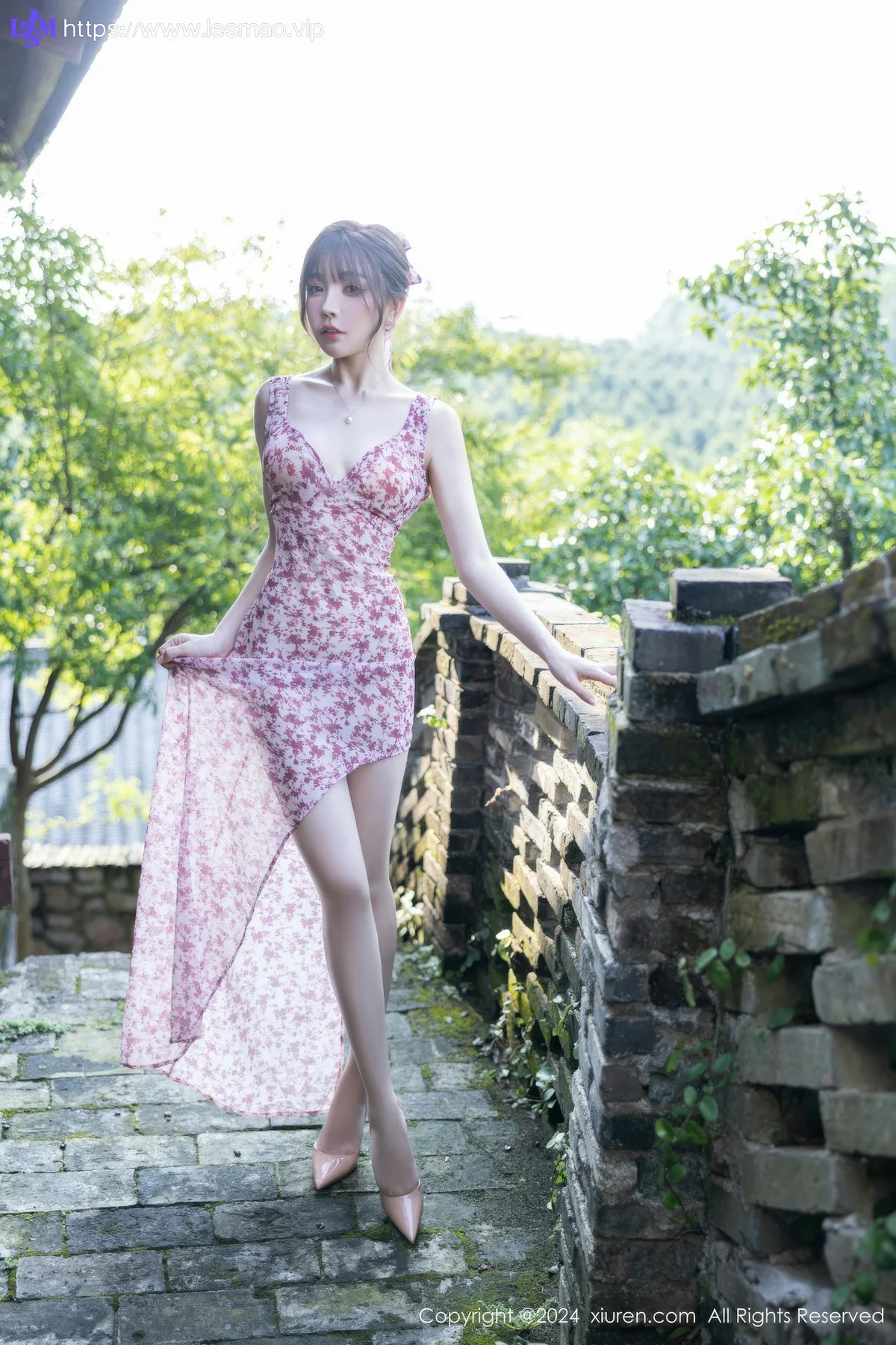 XiuRen 秀人 No.9195 徐莉芝Booty 性感碎花连衣裙 - 22