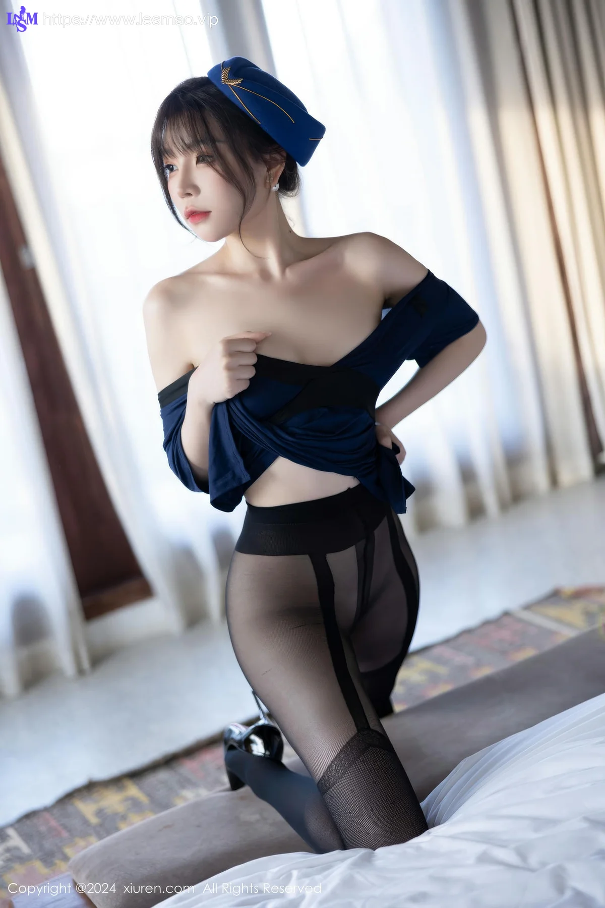 XiuRen 秀人 No.9195 徐莉芝Booty 性感碎花连衣裙 - 77