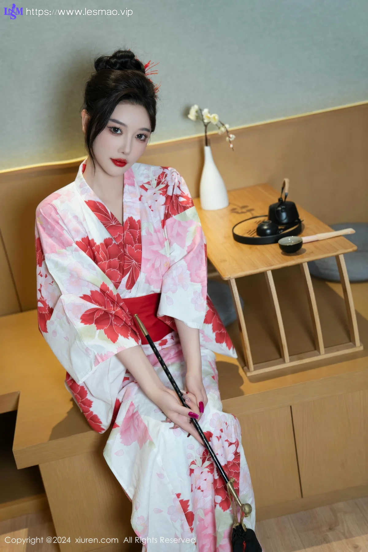 XiuRen 秀人 No.9208 杨晨晨Yome 红色花朵服饰 - 11