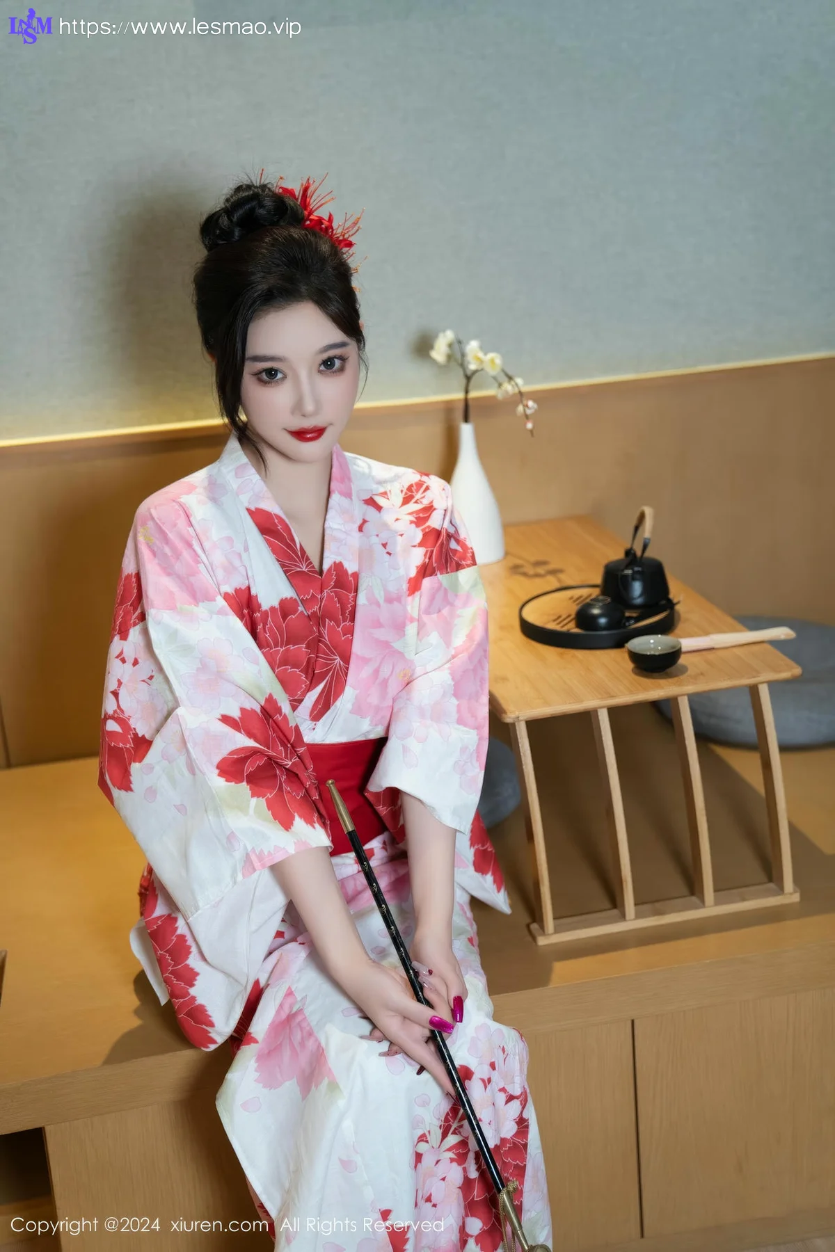XiuRen 秀人 No.9208 杨晨晨Yome 红色花朵服饰 - 12