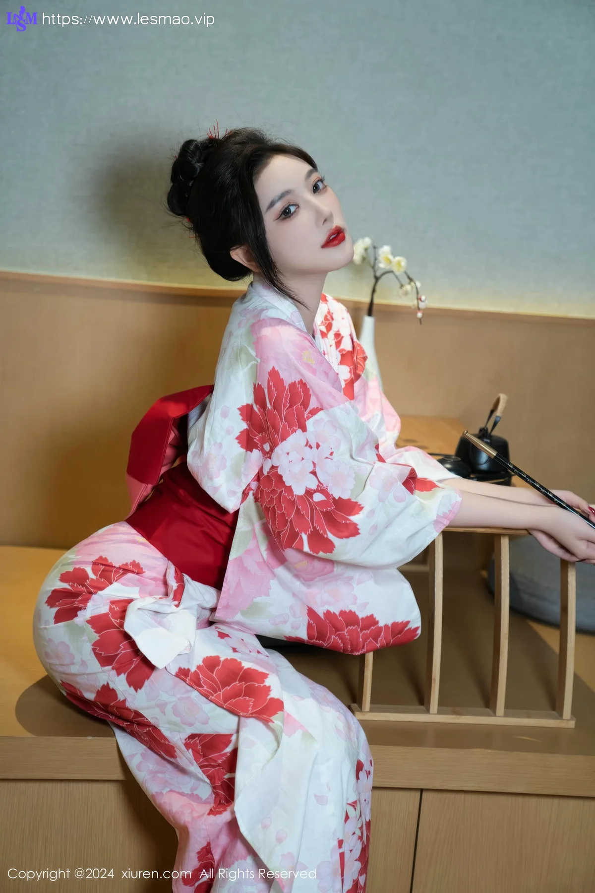 XiuRen 秀人 No.9208 杨晨晨Yome 红色花朵服饰 - 15