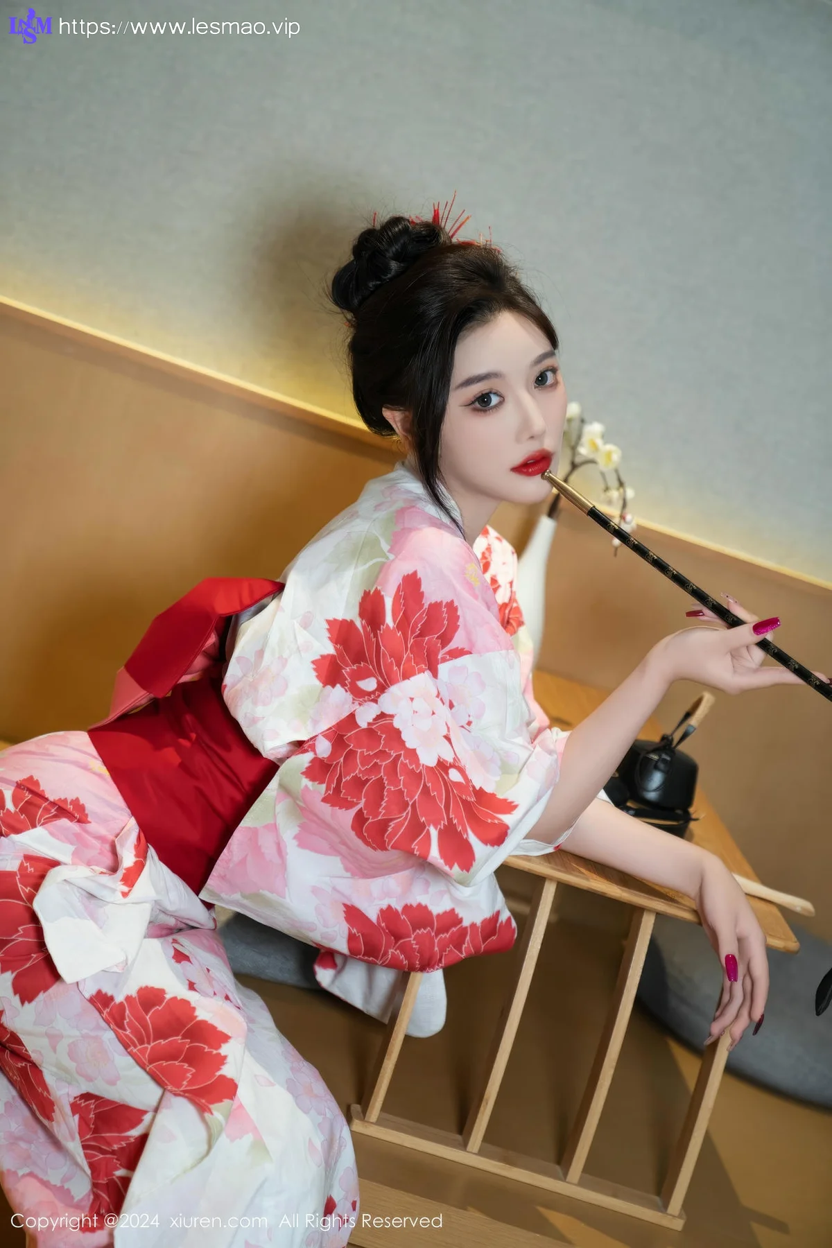 XiuRen 秀人 No.9208 杨晨晨Yome 红色花朵服饰 - 18