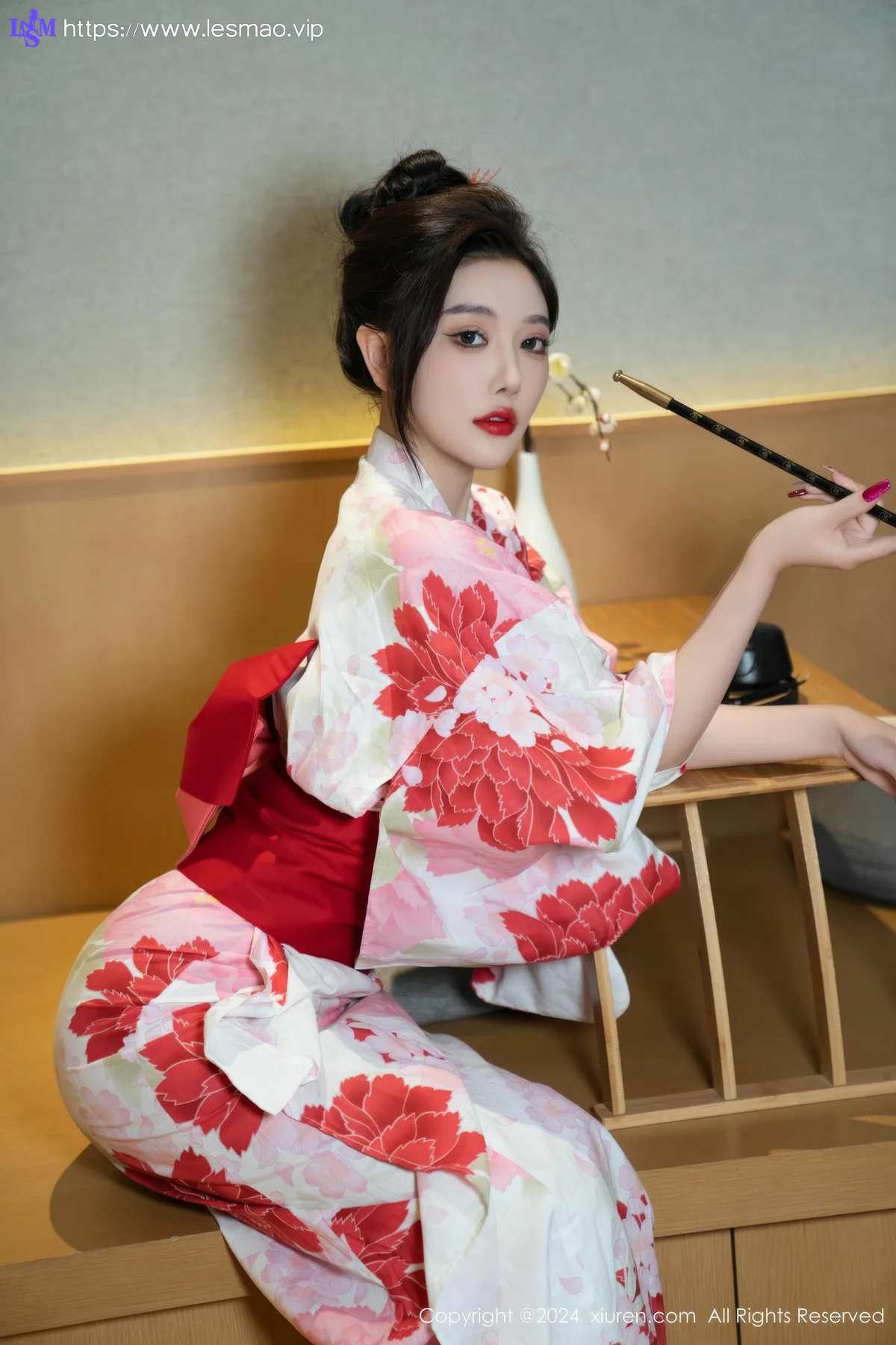 XiuRen 秀人 No.9208 杨晨晨Yome 红色花朵服饰 - 19