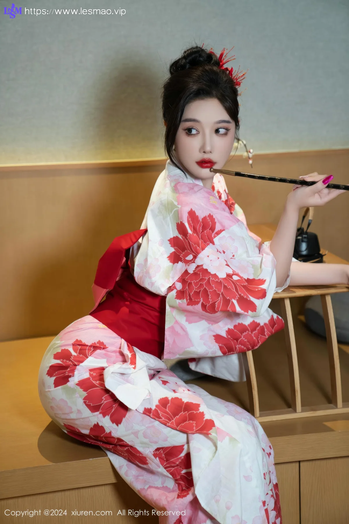 XiuRen 秀人 No.9208 杨晨晨Yome 红色花朵服饰 - 21