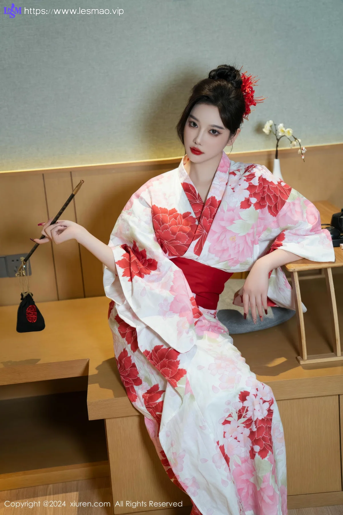 XiuRen 秀人 No.9208 杨晨晨Yome 红色花朵服饰 - 23